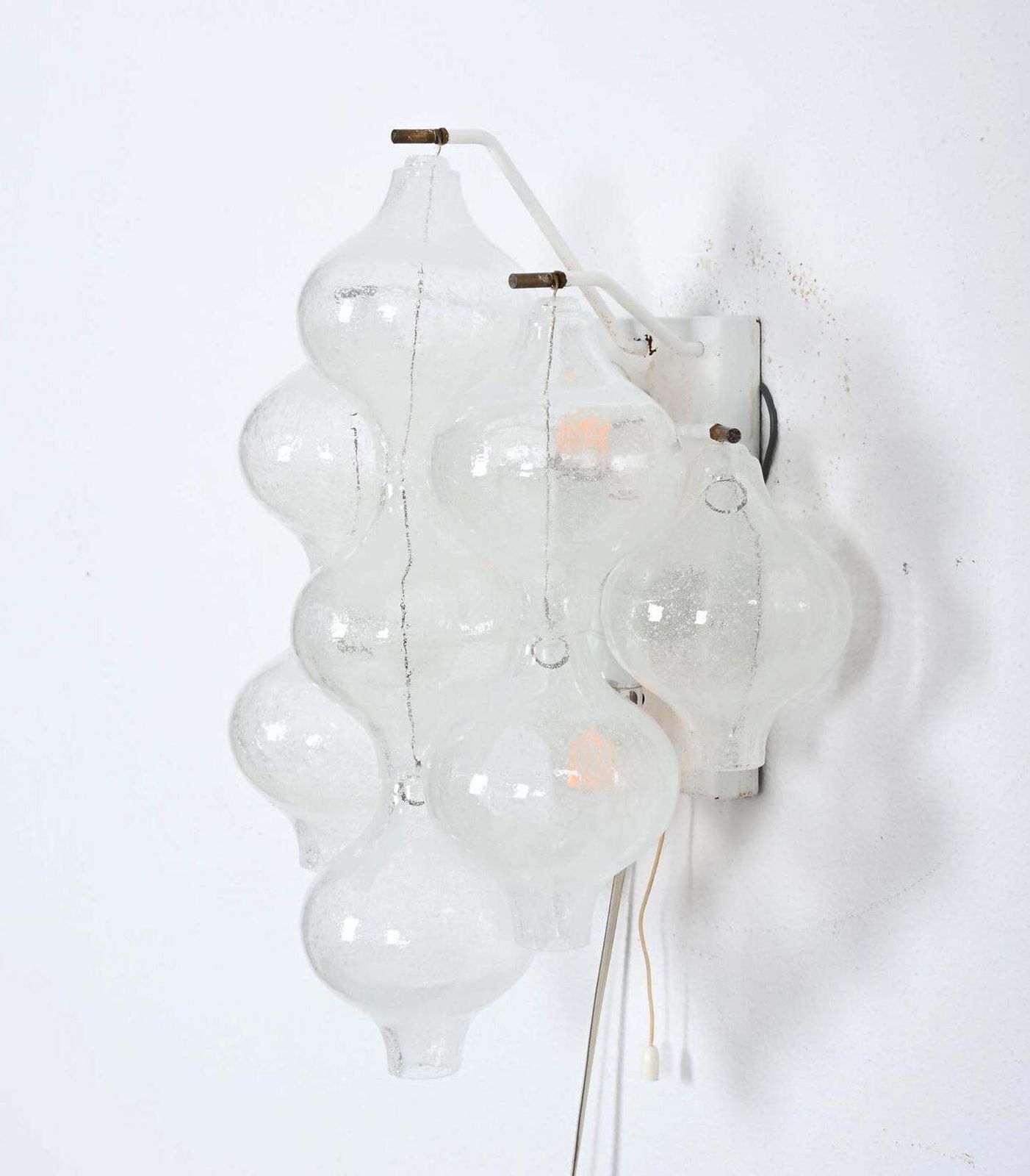 A Pair Of J.T. Kalmar Tulipan Glass Wall Lamps, Sconces photo vintage