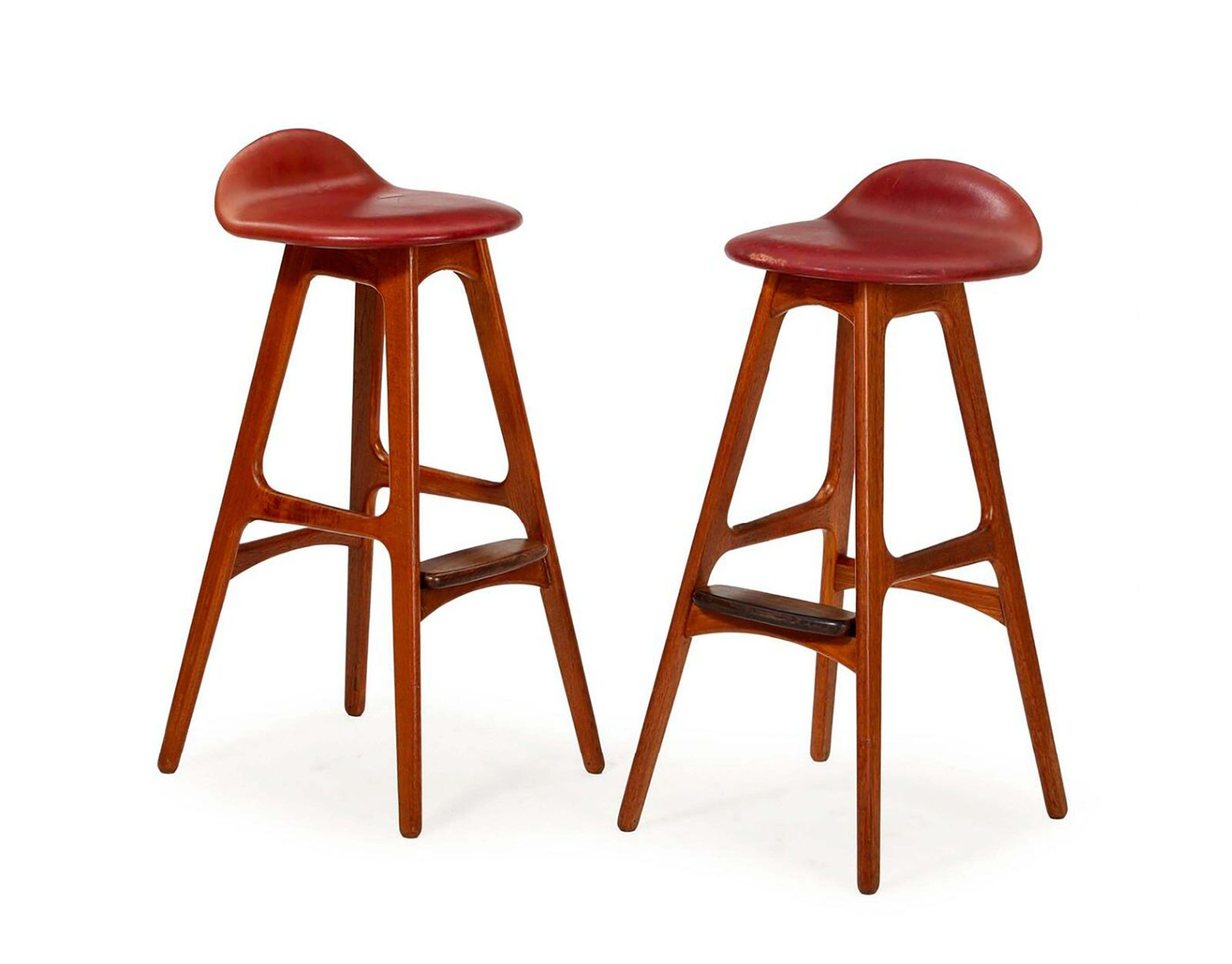 A Pair Of Erik Buck Od61 Bar Stools photo for sale