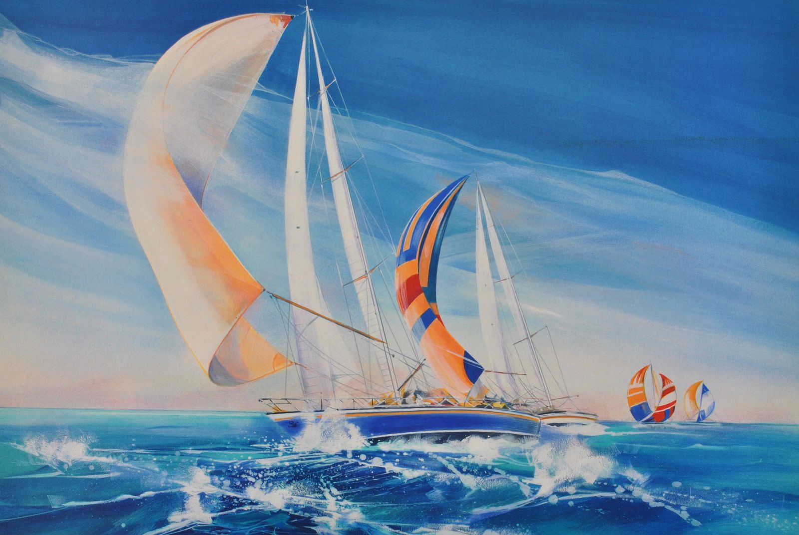 Stanley Spencersailing : The Race   Original Lithograph, Handsigned & Ltd /1501982 photo furniture