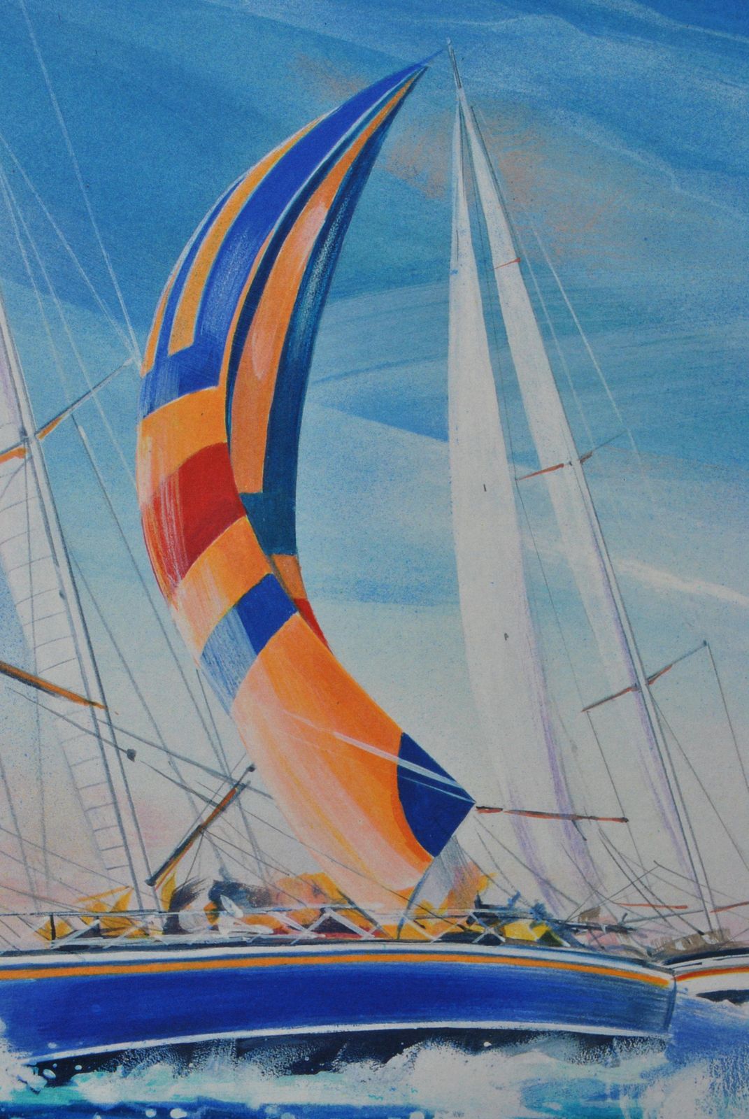 Stanley Spencersailing : The Race   Original Lithograph, Handsigned & Ltd /1501982 photo vintage