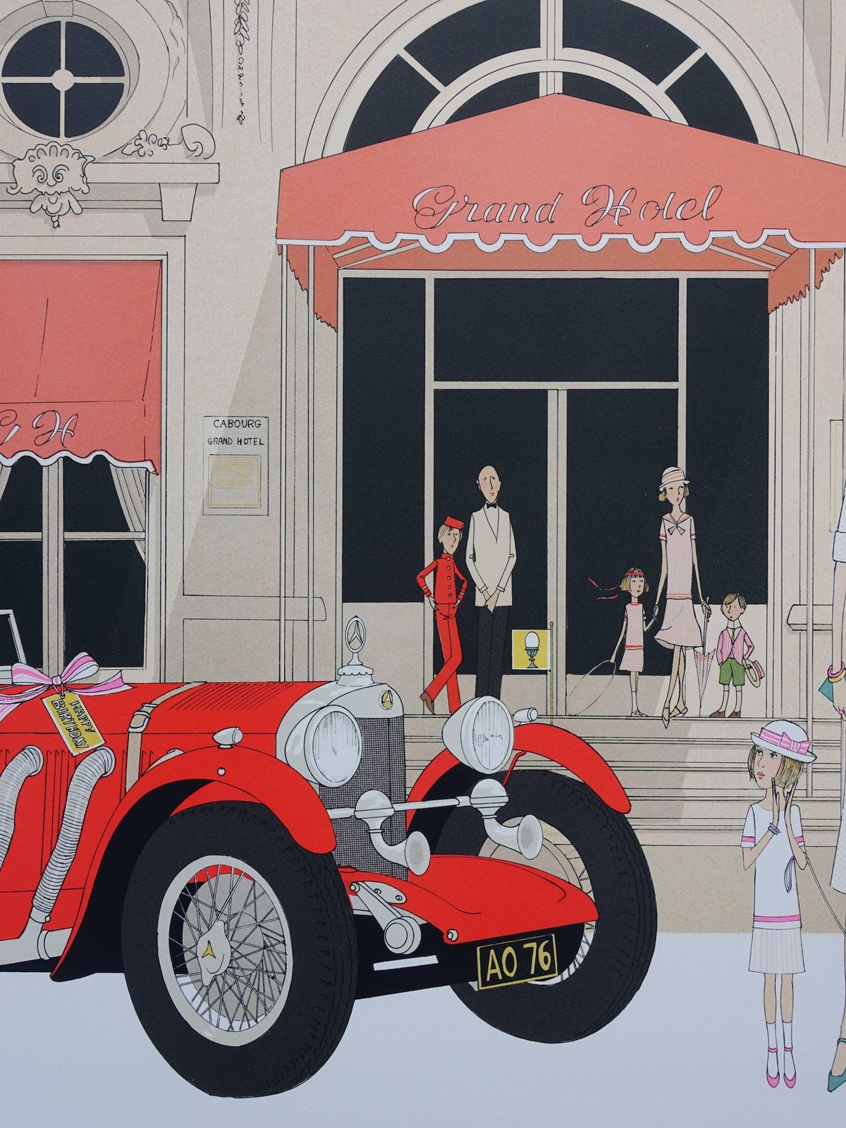 Denis Paul Noyermercedes 710   Cabourg Grand Hotel   Original Handsigned Lithograph   115ex photo vinterior