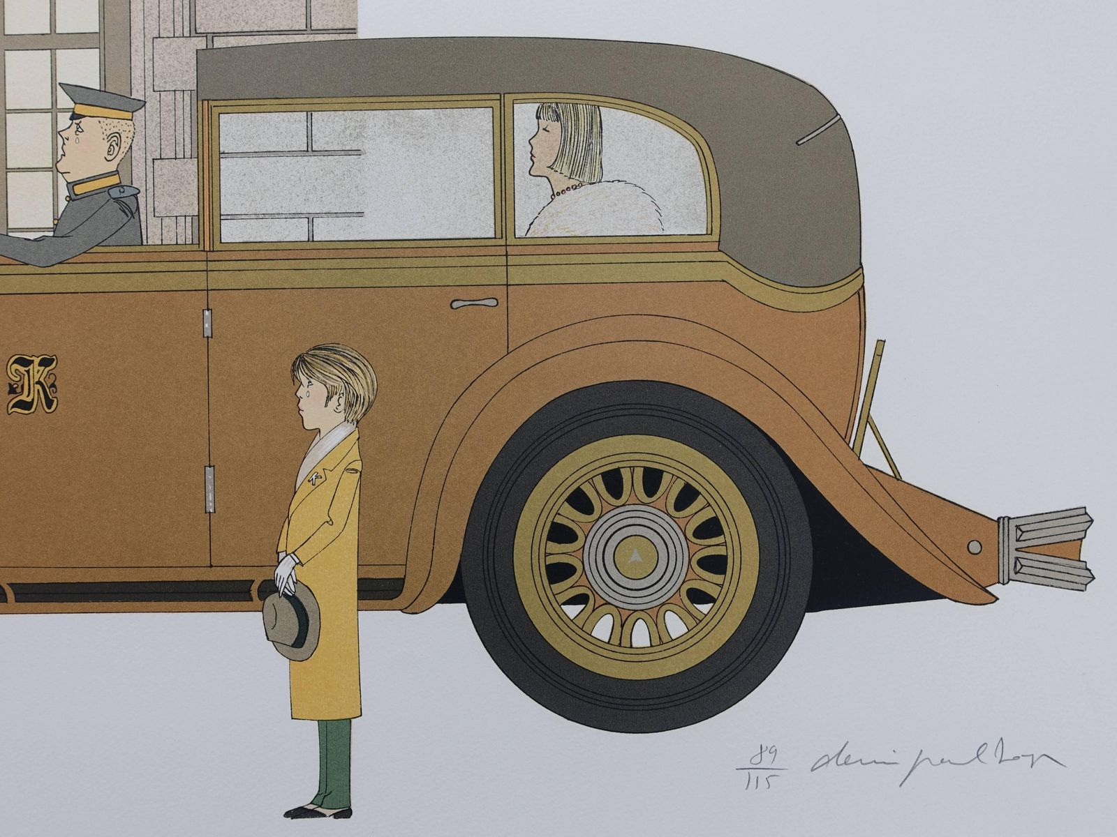 Denis Paul Noyermercedes Nurburg & Hotel De Crillon (Paris)   Original Signed Lithograph   115ex photo furniture