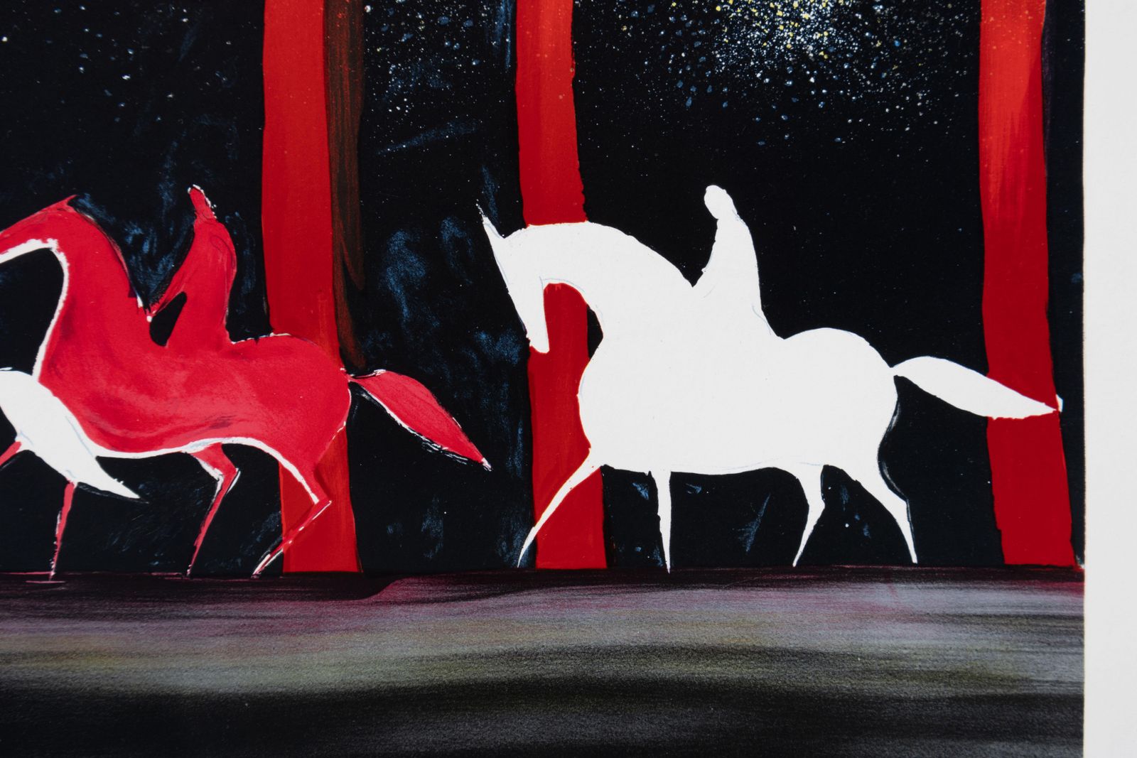 Serge Lassushorses : Riders And Blood Forest   Original Lithograph, Handsigned & Ltd /6001982 photo vinterior