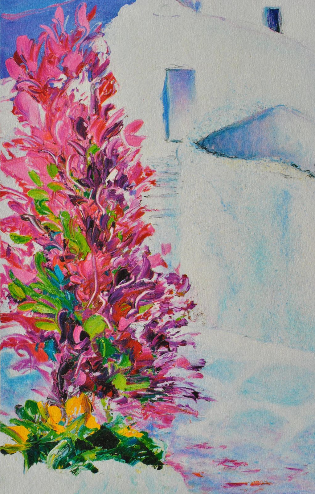 Serge Fenechriviera : Flowery Boat At Santorini   Original Lithograph, Handsigned & Ltd /3901982 photo vinterior