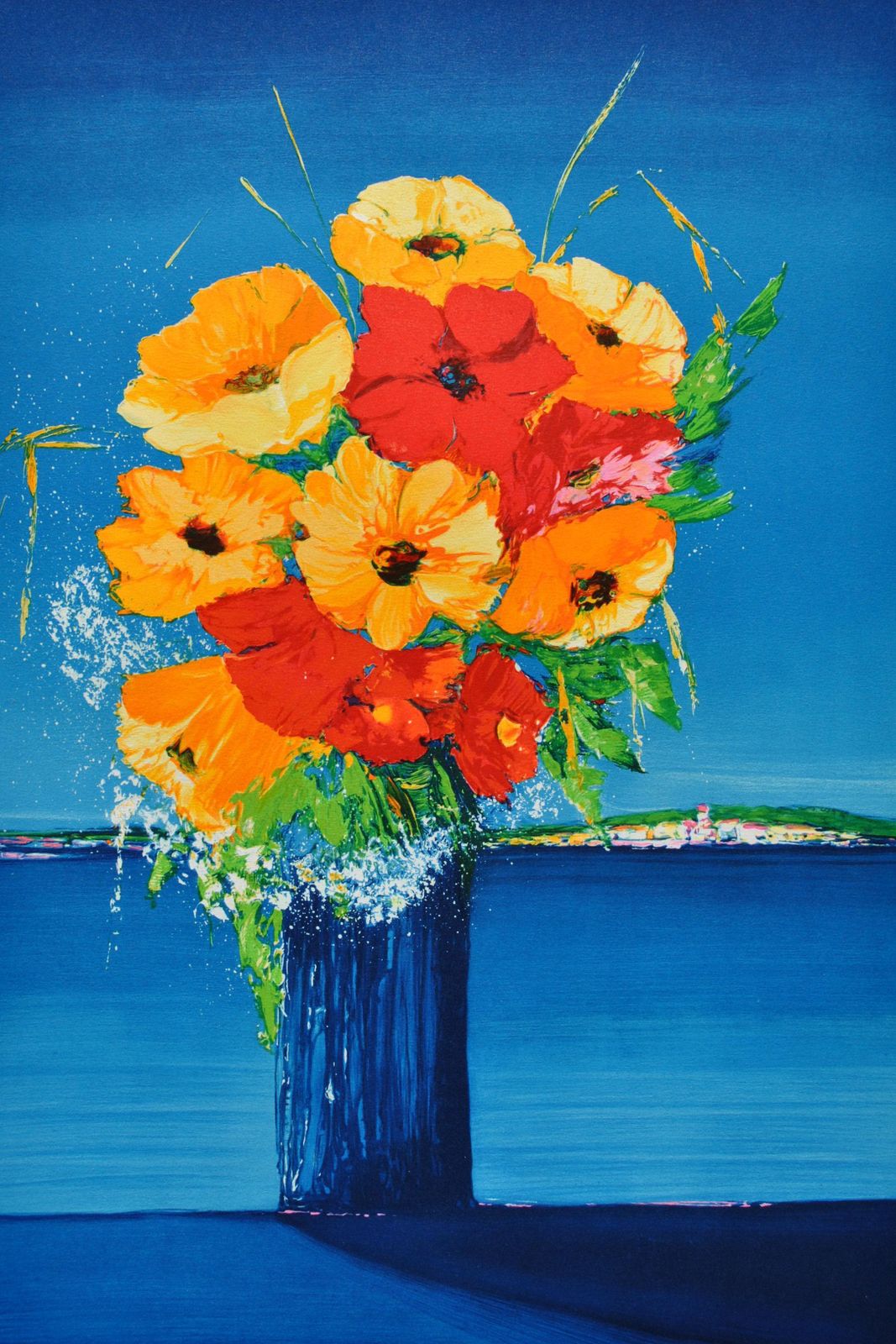 Serge Fenechflower Bouquet And Mediterranean   Original Lithograph, Handsigned & Ltd /2901982 photo furniture