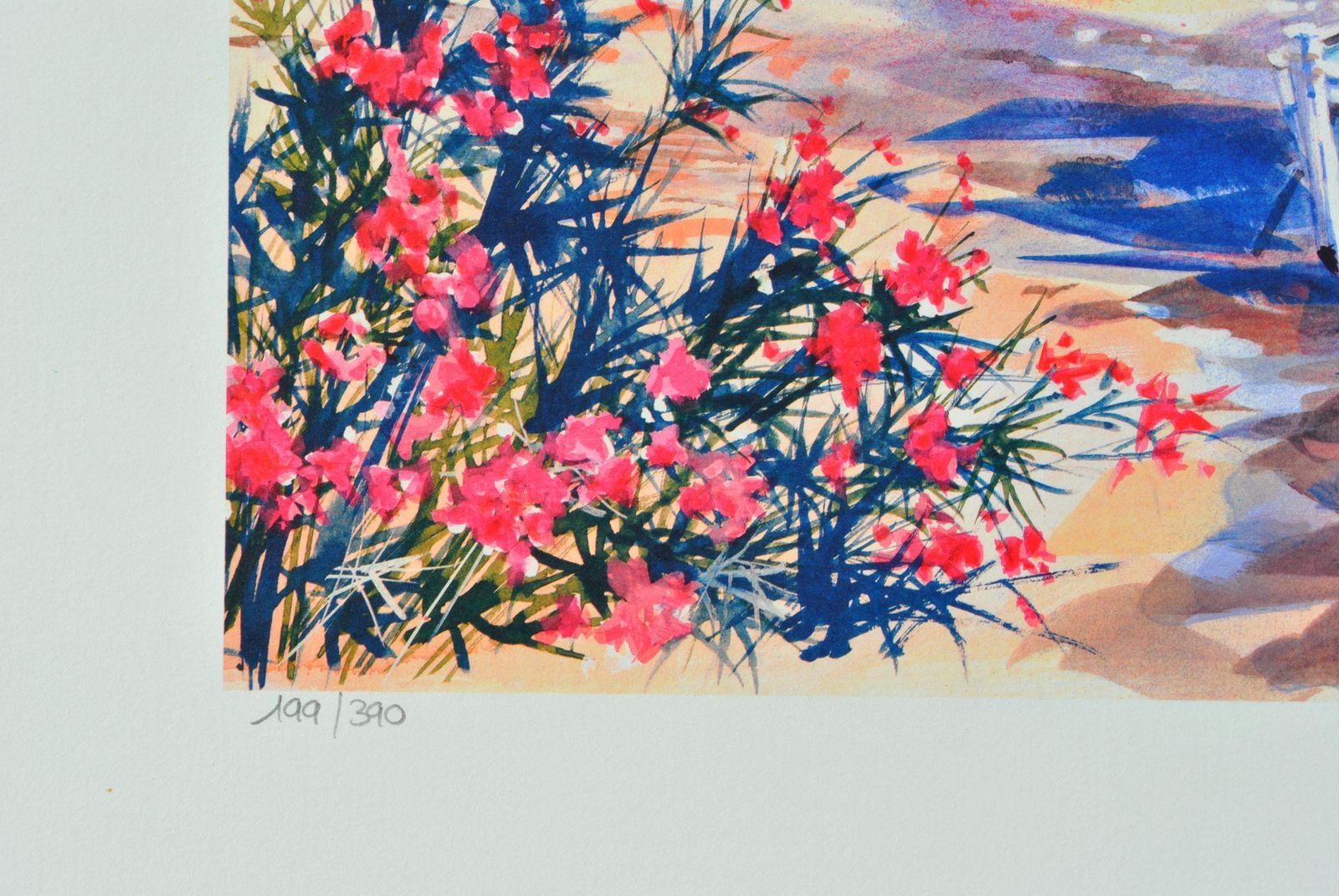 Andre Savyriviera : Three Boats In Santorini   Original Lithograph, Handsigned & Ltd /3901982 photo Art