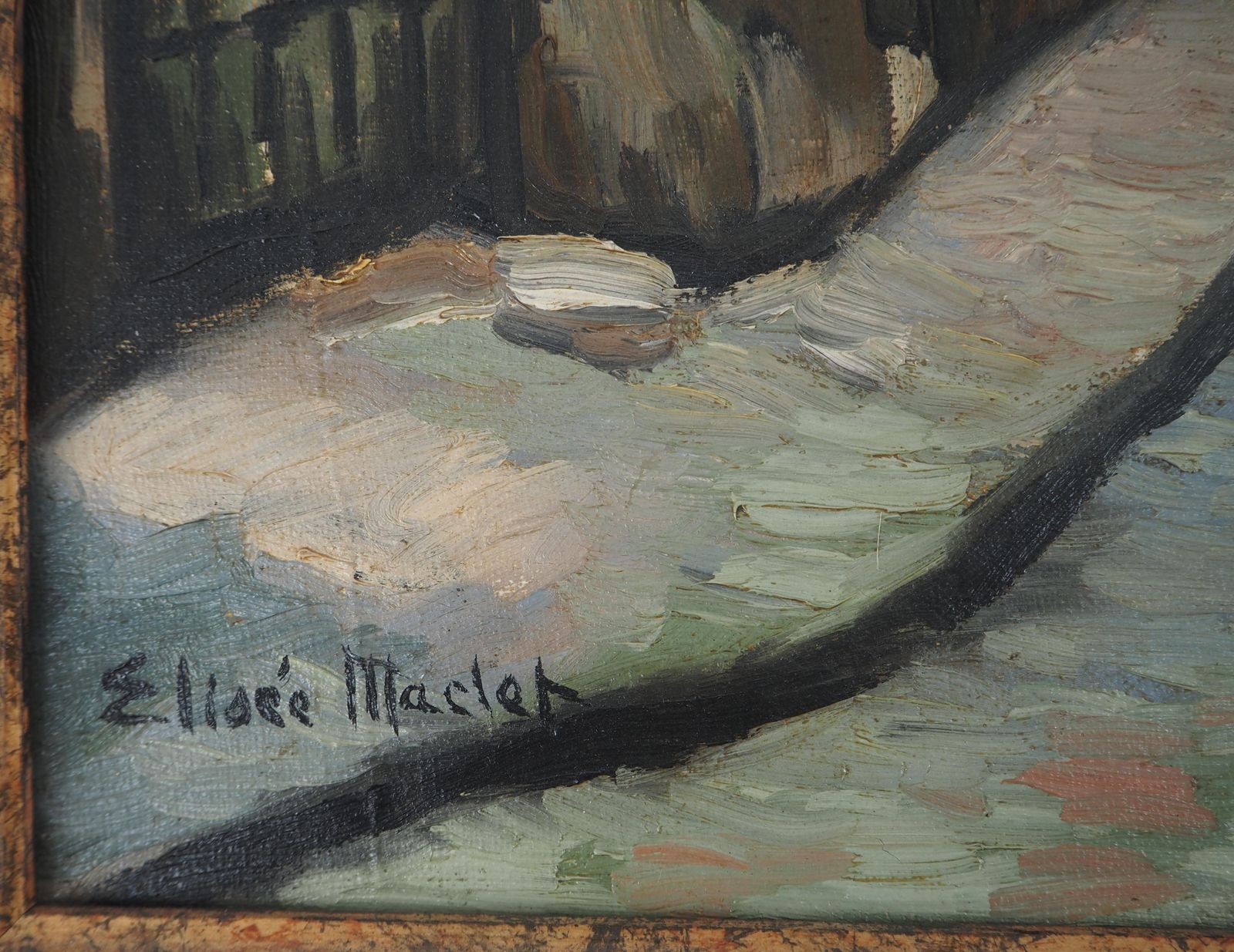 élisée Macletparis, Montmartre : Rue Des Daules   Original Oil On Canvas   Signed photo furniture