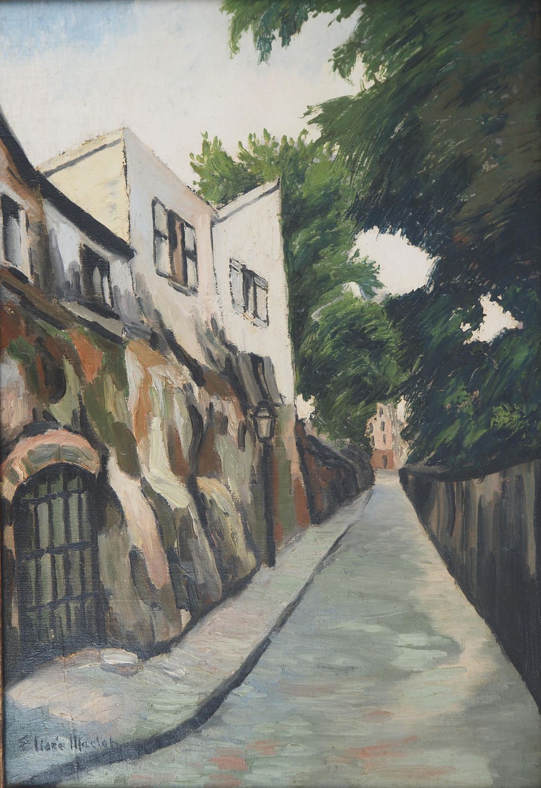 élisée Macletparis, Montmartre : Rue Des Daules   Original Oil On Canvas   Signed photo for sale