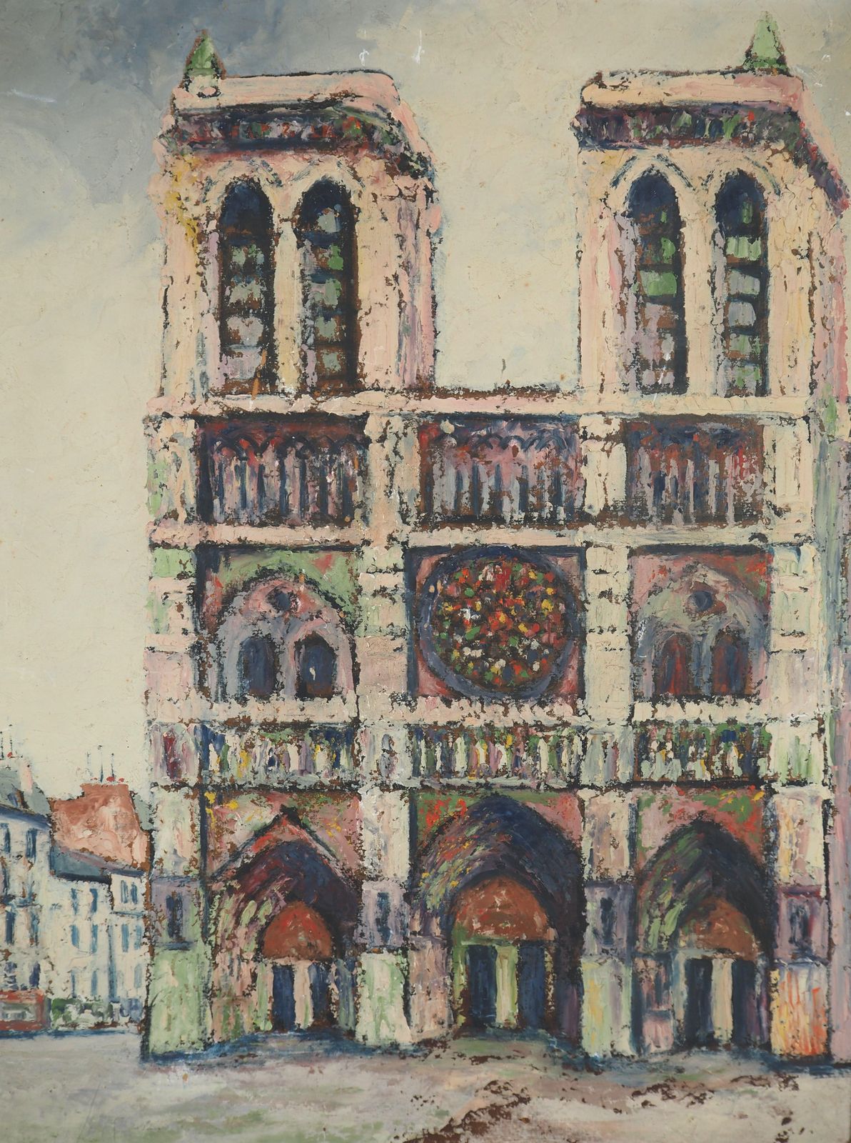 élisée Macletparis, Notre Dame Church   Oil Painting   Signed photo Art