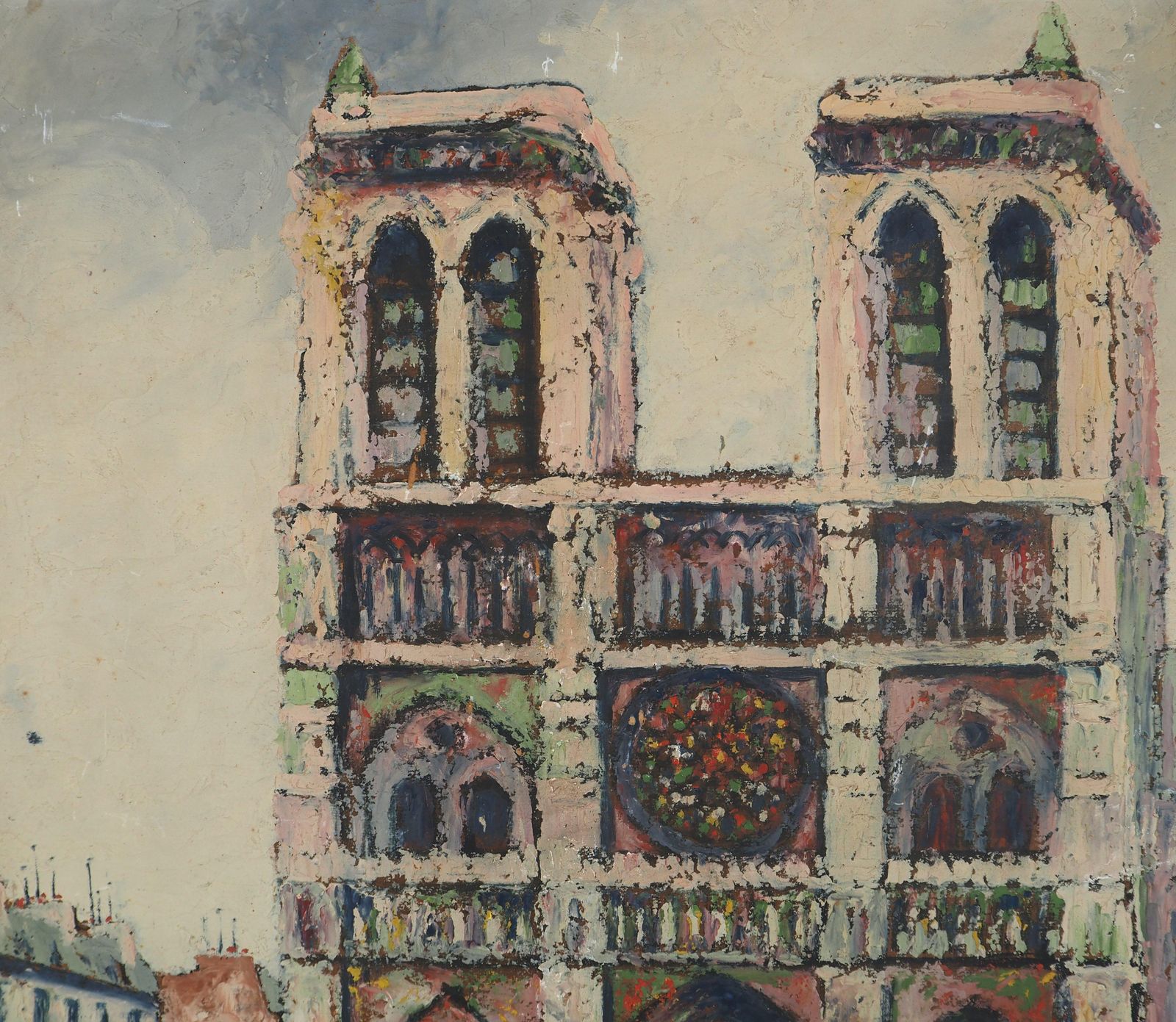 élisée Macletparis, Notre Dame Church   Oil Painting   Signed photo buy