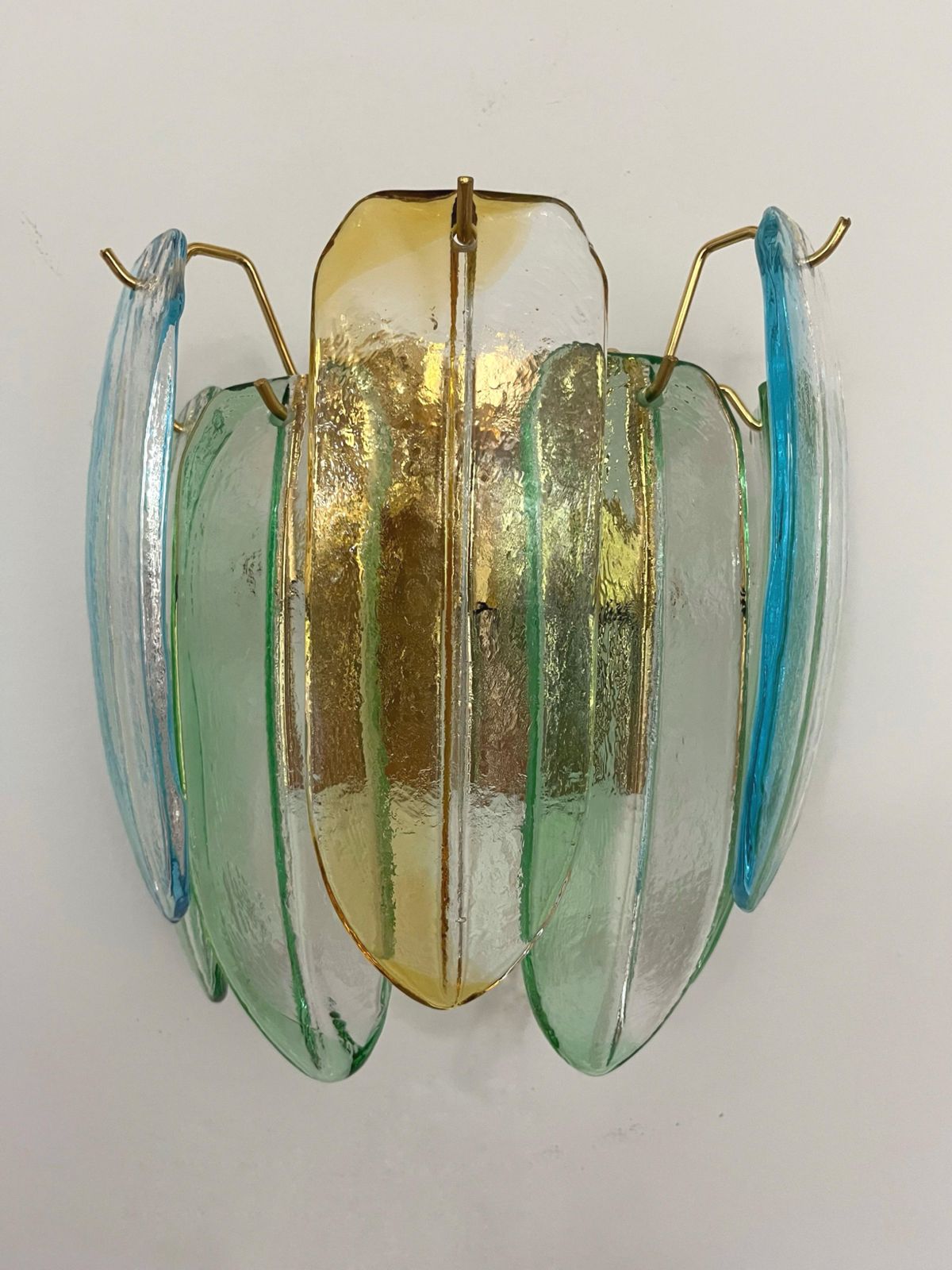 Italian Large Pair Of Murano Glass Wall Sconces By Barbini Alfredo, 1980s photo furniture