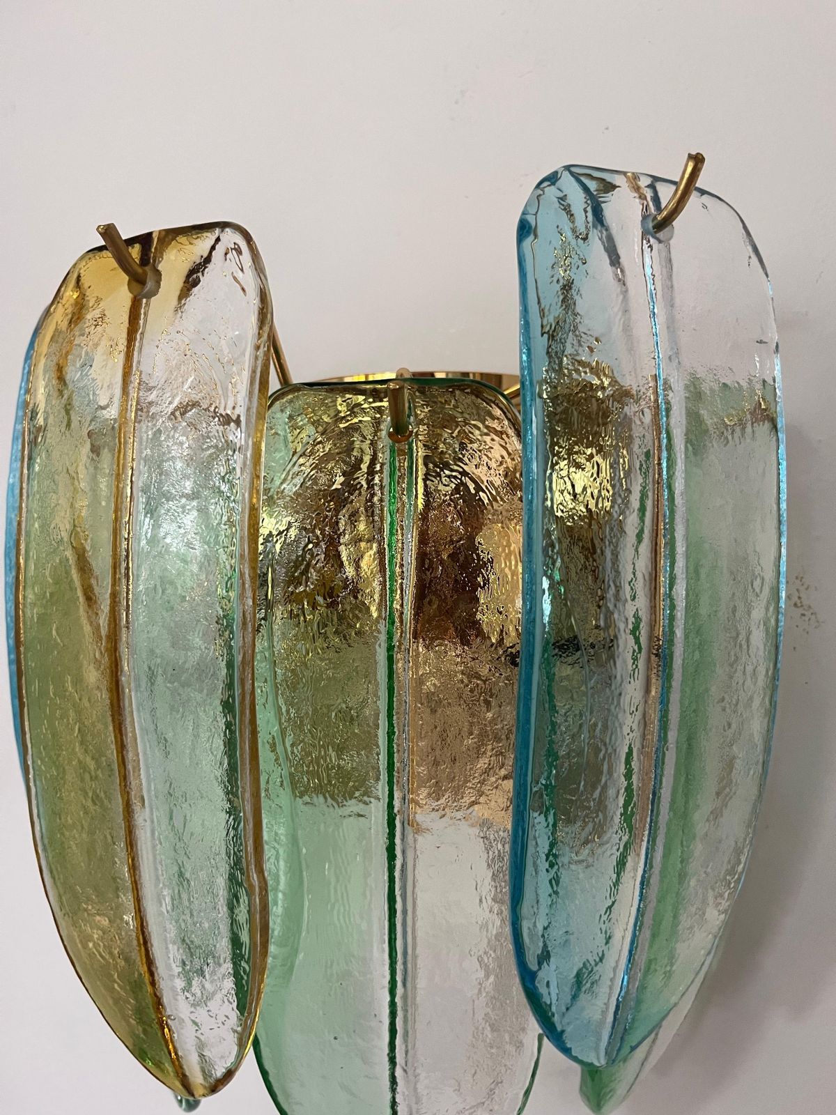 3004.0 Italian Large Pair Of Murano Glass Wall Sconces By Barbini Alfredo, 1980s photo