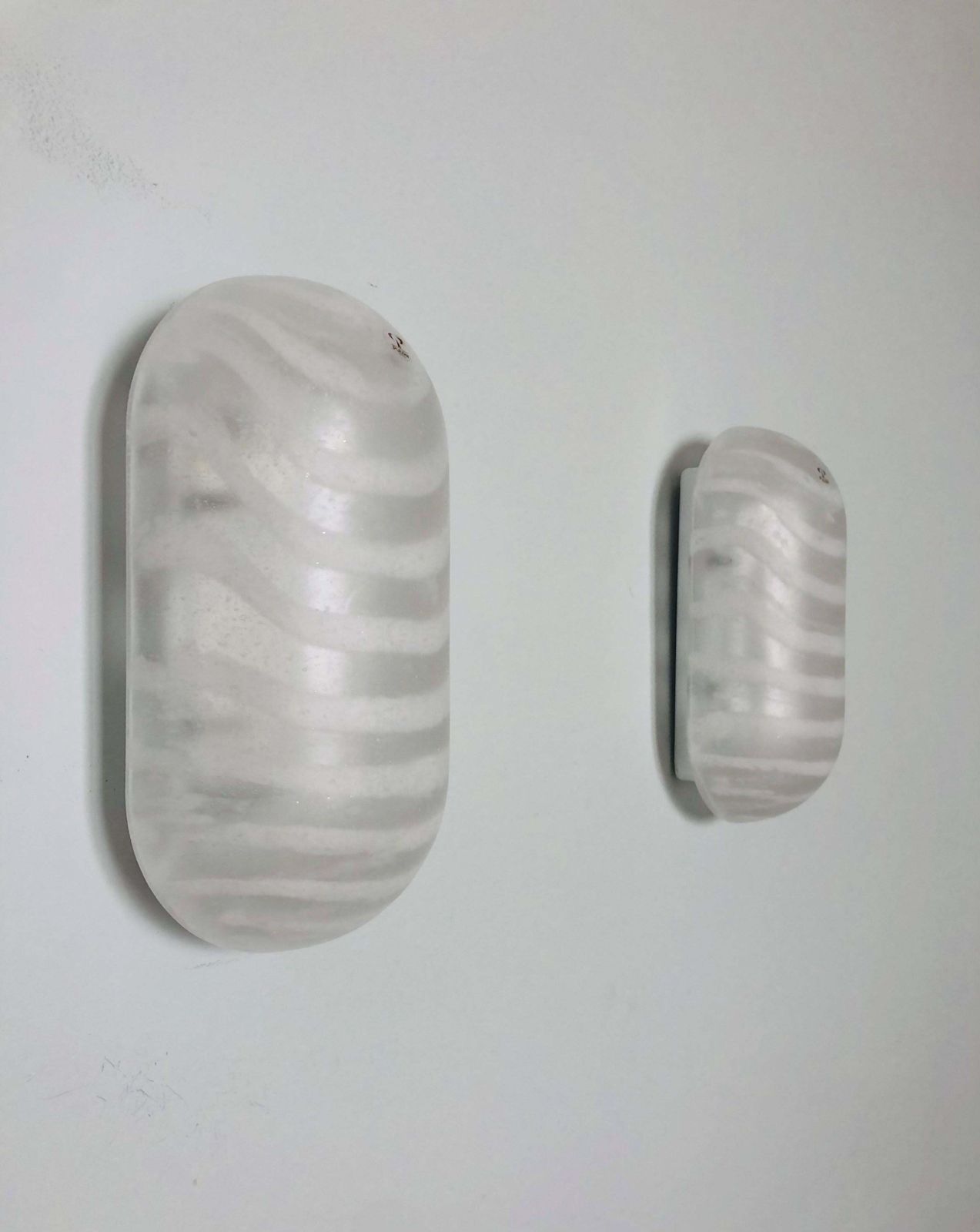 German Midcentury Glass Pair Of Wall Sconces By Peill And Putzler, 1970s photo furniture