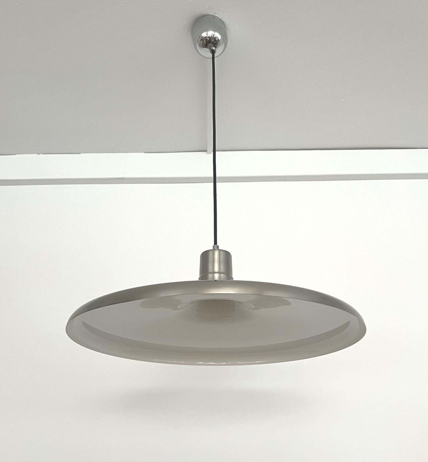 Mid Century Set Of Three Metal Chandeliers By Estiluz, Barcelona, 1970s photo Lighting