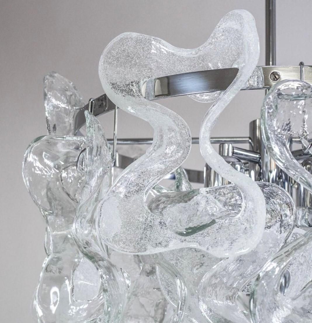 Austrian Midcentury Murano Glass "Catena" Chandelier By Kalmar, 1970s photo for sale