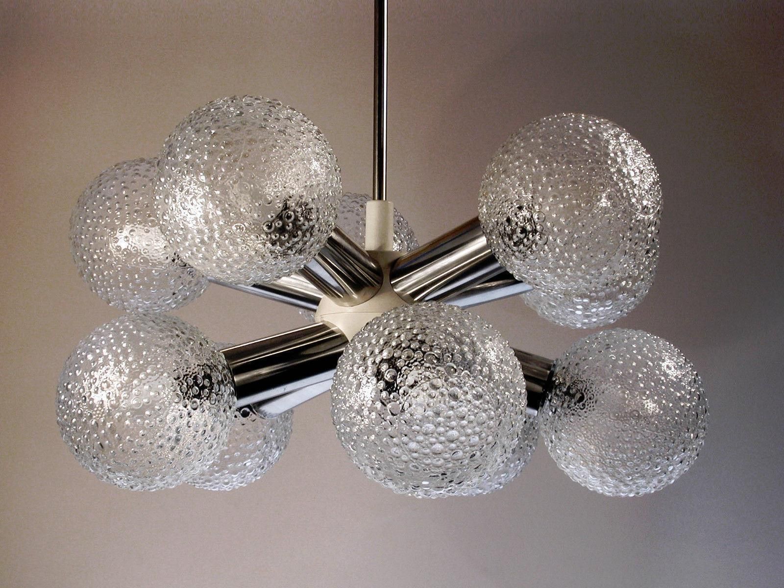 Midcentury German Sputnik Glass Balls Chandelier, 1970s photo vinterior
