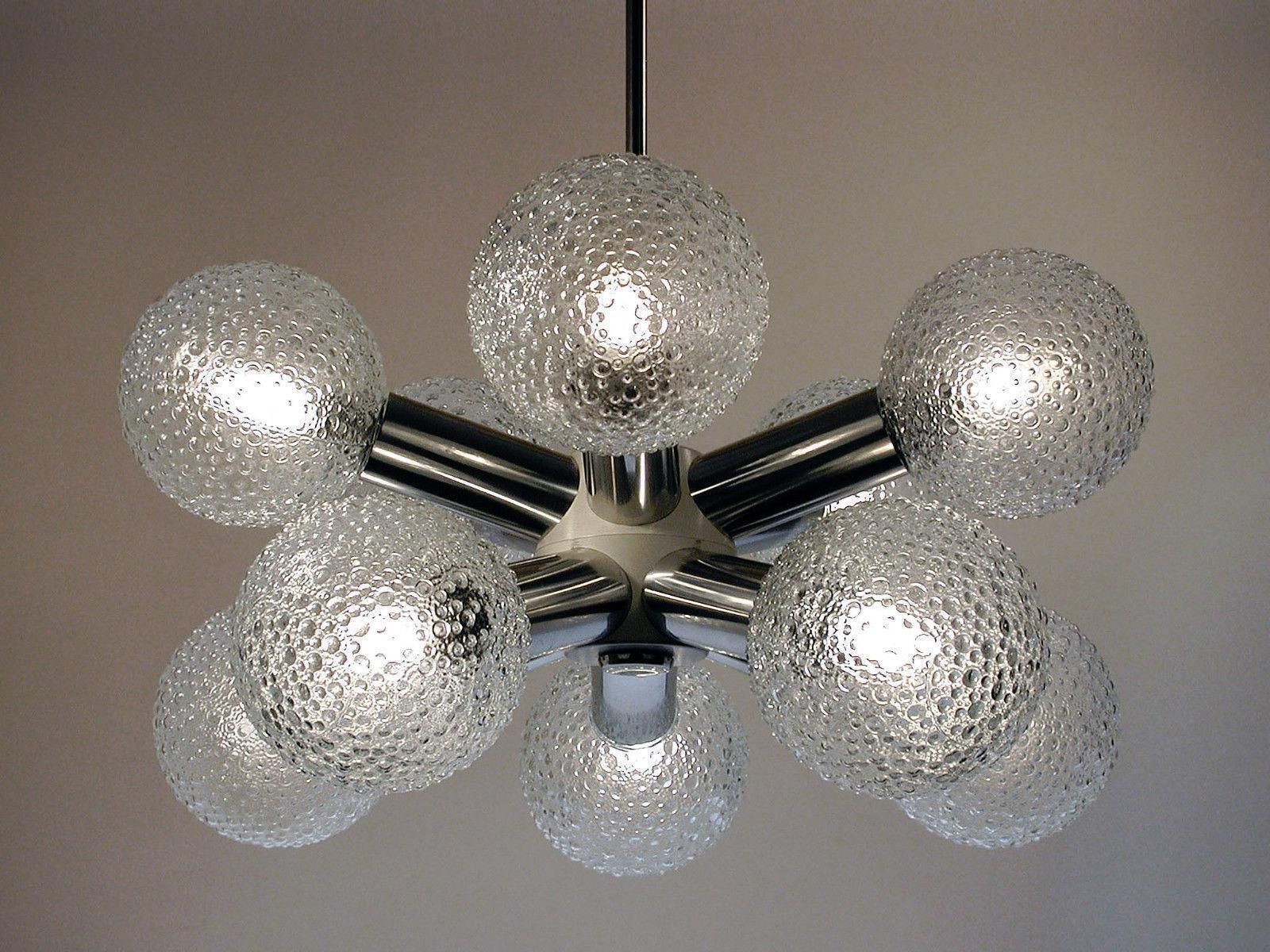 Midcentury German Sputnik Glass Balls Chandelier, 1970s photo vintage