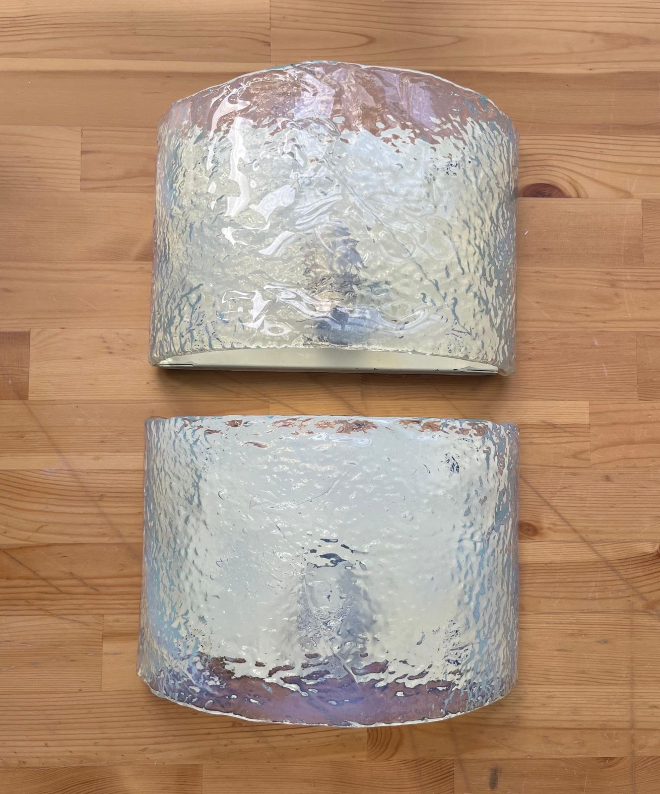 Set Of Four Iridescent Murano Wall Sconces By Carlo Nason For Mazzega, 1970s photo furniture