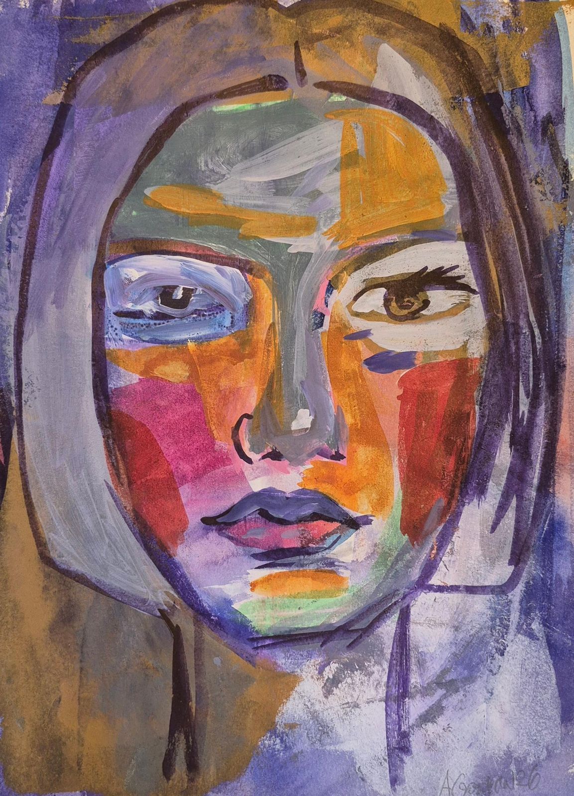 Anna Masiul Gozdeckaimprovisations, Contemporary Painting, Acrylic On Paper, Polish Artist2026