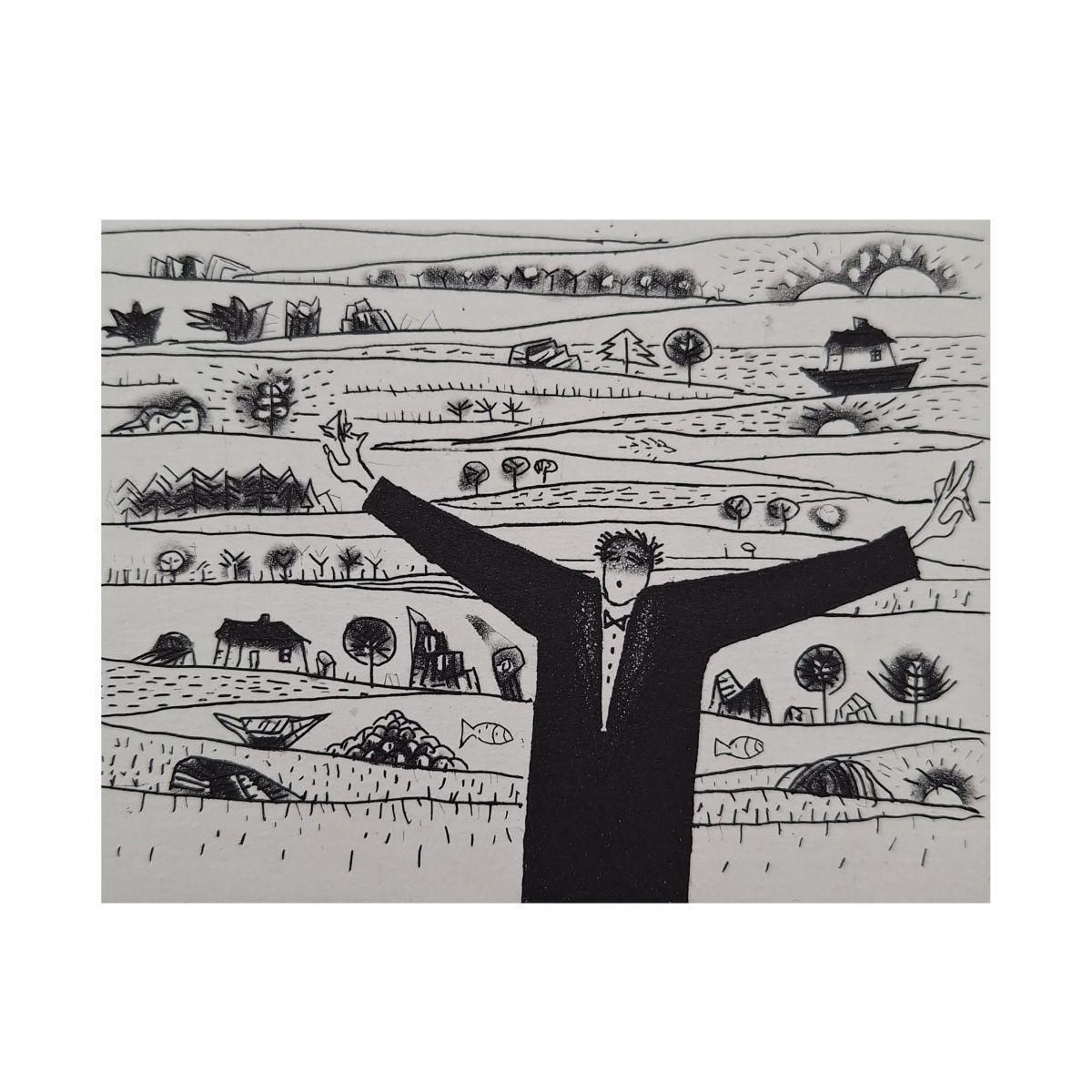 Jerzy Dmitrukconductor Of The Serene Rhythm Of Landscape   21st Century, Contemporary Etching2008