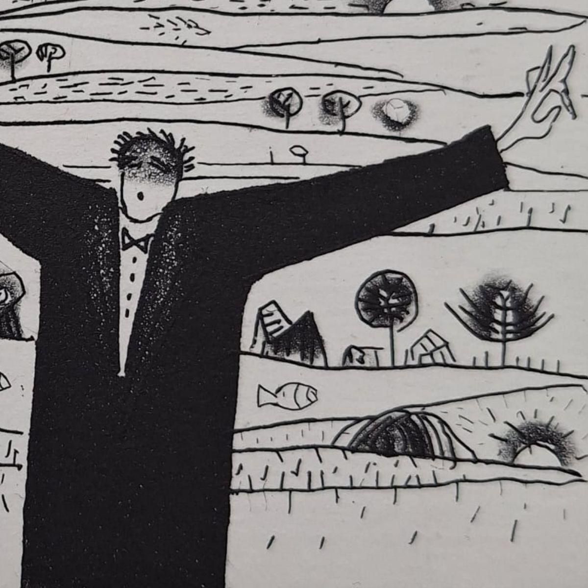 Jerzy Dmitrukconductor Of The Serene Rhythm Of Landscape   21st Century, Contemporary Etching2008 photo Art
