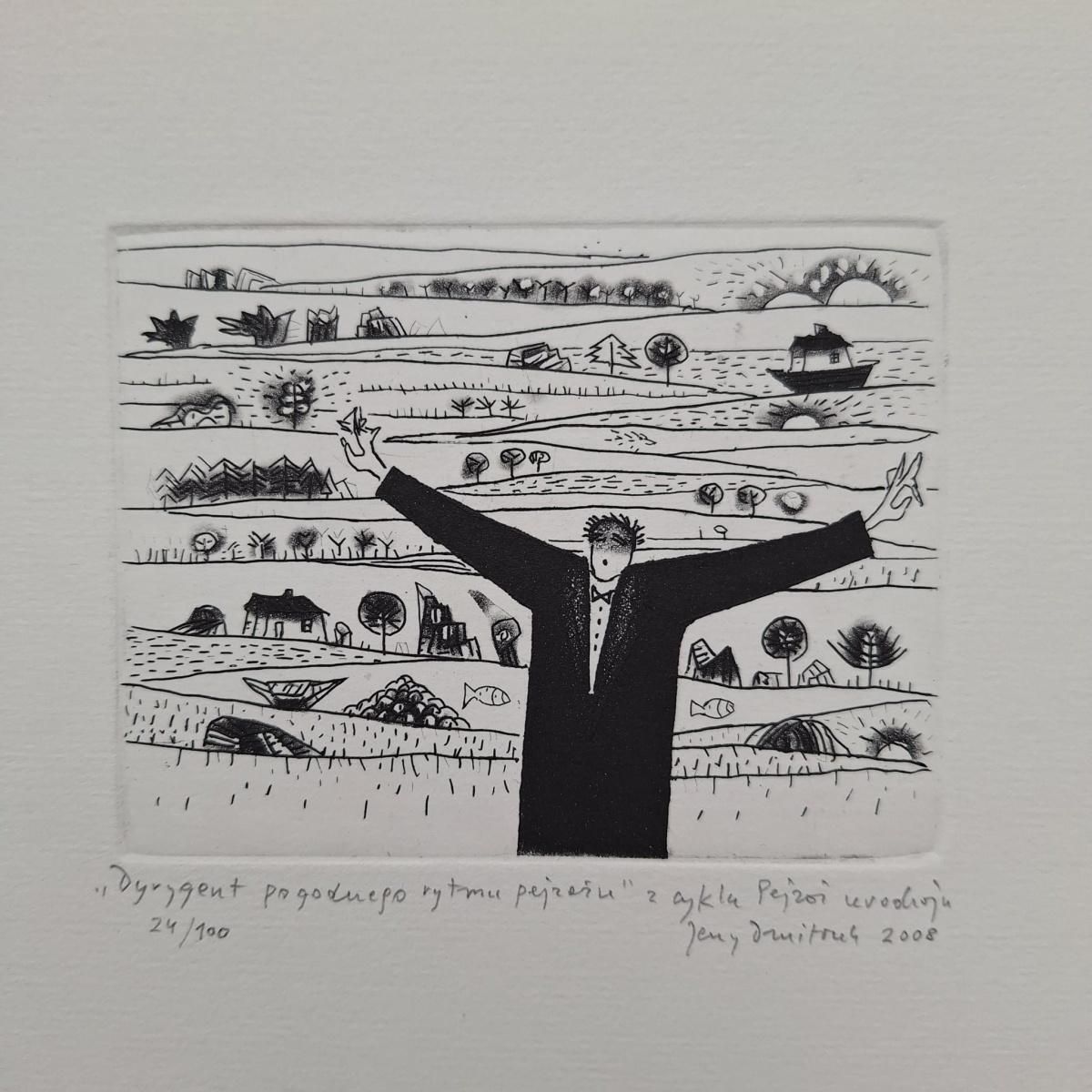 Jerzy Dmitrukconductor Of The Serene Rhythm Of Landscape   21st Century, Contemporary Etching2008 photo 260.0