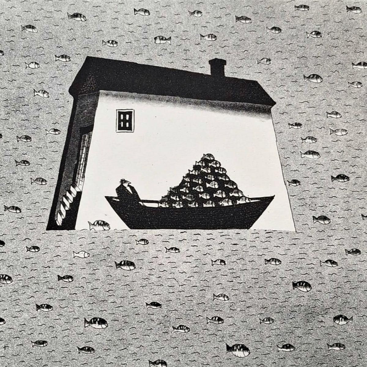 Jerzy Dmitrukocean Of Peace Of Mind   21st Century, Contemporary Etching, Black And White2006 photo Art