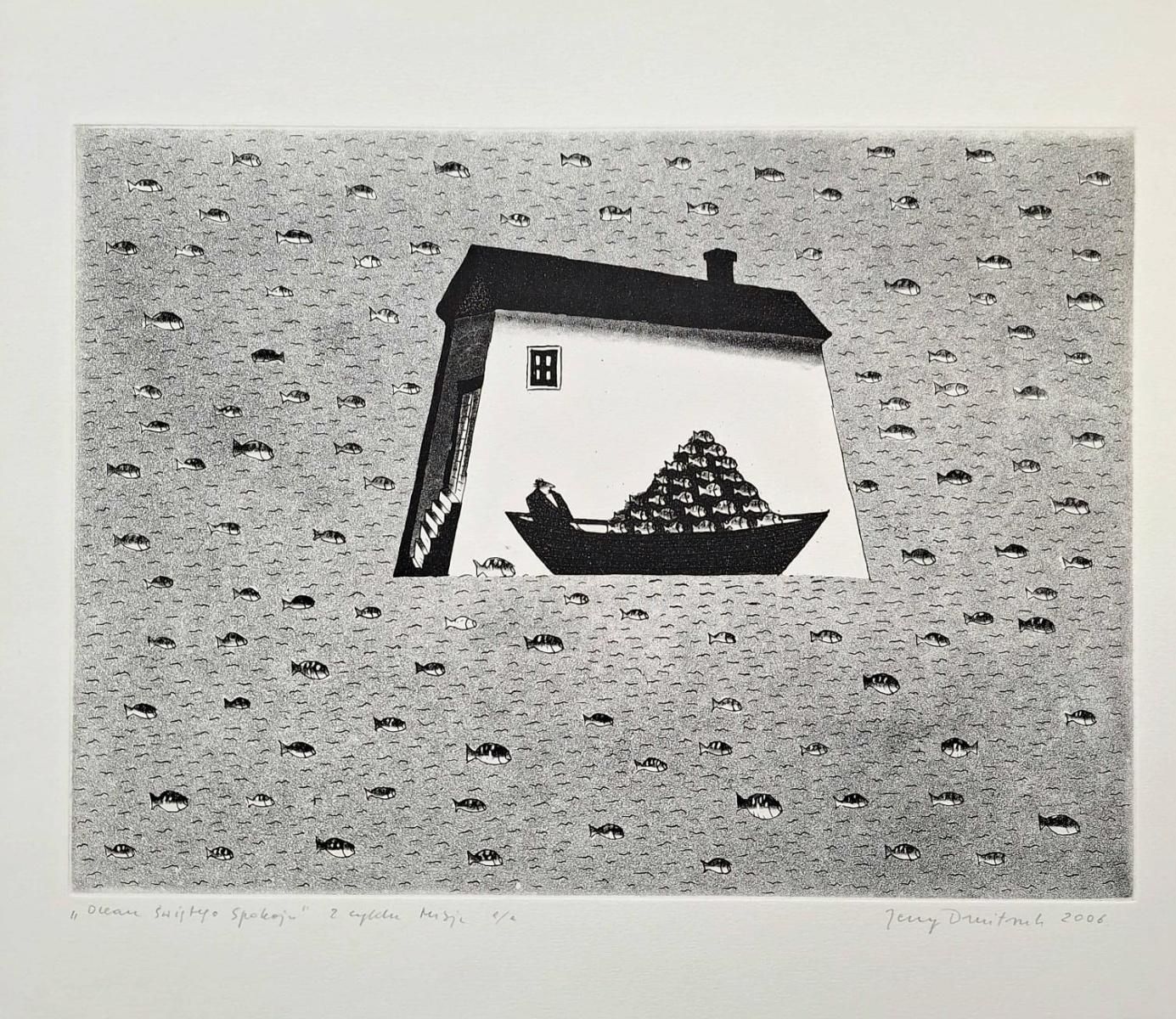 Jerzy Dmitrukocean Of Peace Of Mind   21st Century, Contemporary Etching, Black And White2006 photo vinterior
