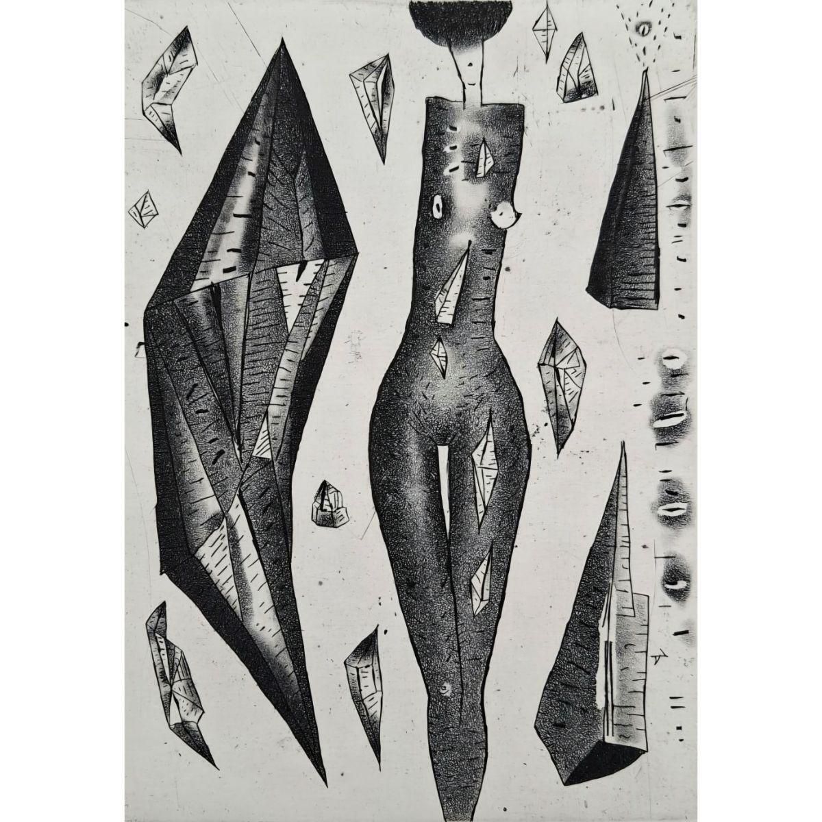 Jerzy Dmitrukthe Ideal Of A Spatial Figure   21st Century, Contemporary Etching2017 photo for sale