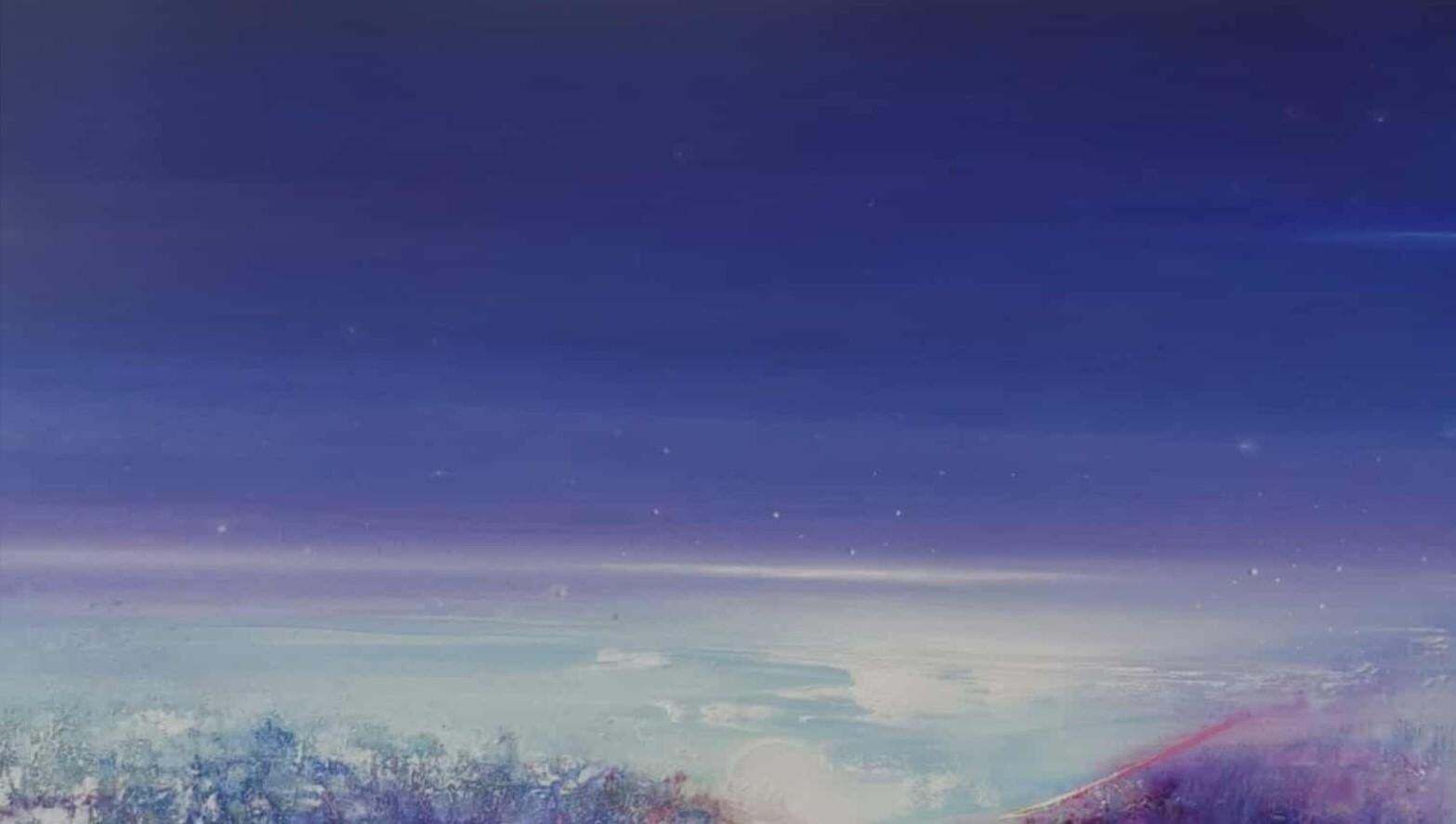 Barbara Hubertnight Of Falling Stars 2. Contemporary Oil Landscape Painting, Polish Artist2025 photo Art