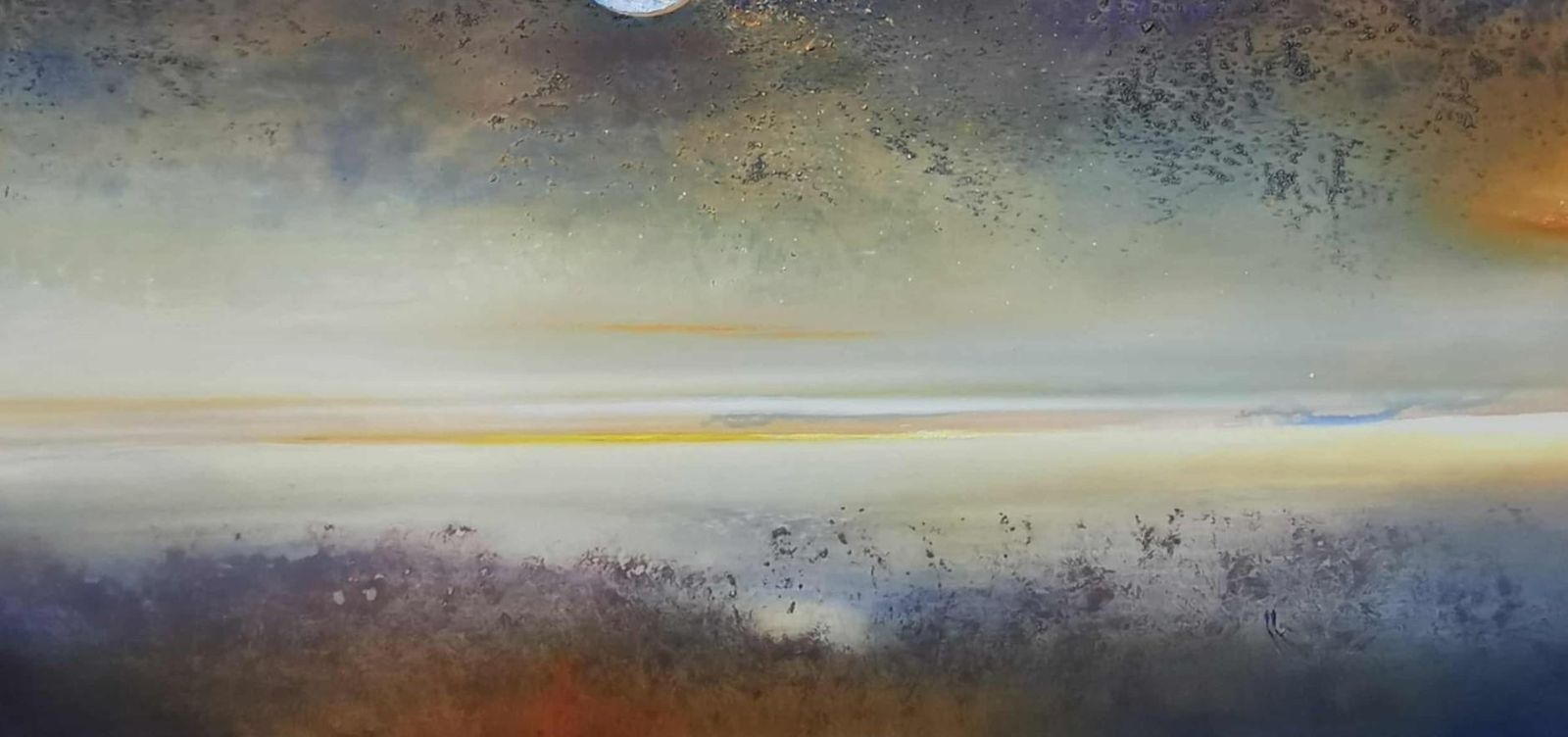 Barbara Hubertbright Night. Contemporary Oil Abstract Landscape Painting, Polish Artist2025 photo furniture