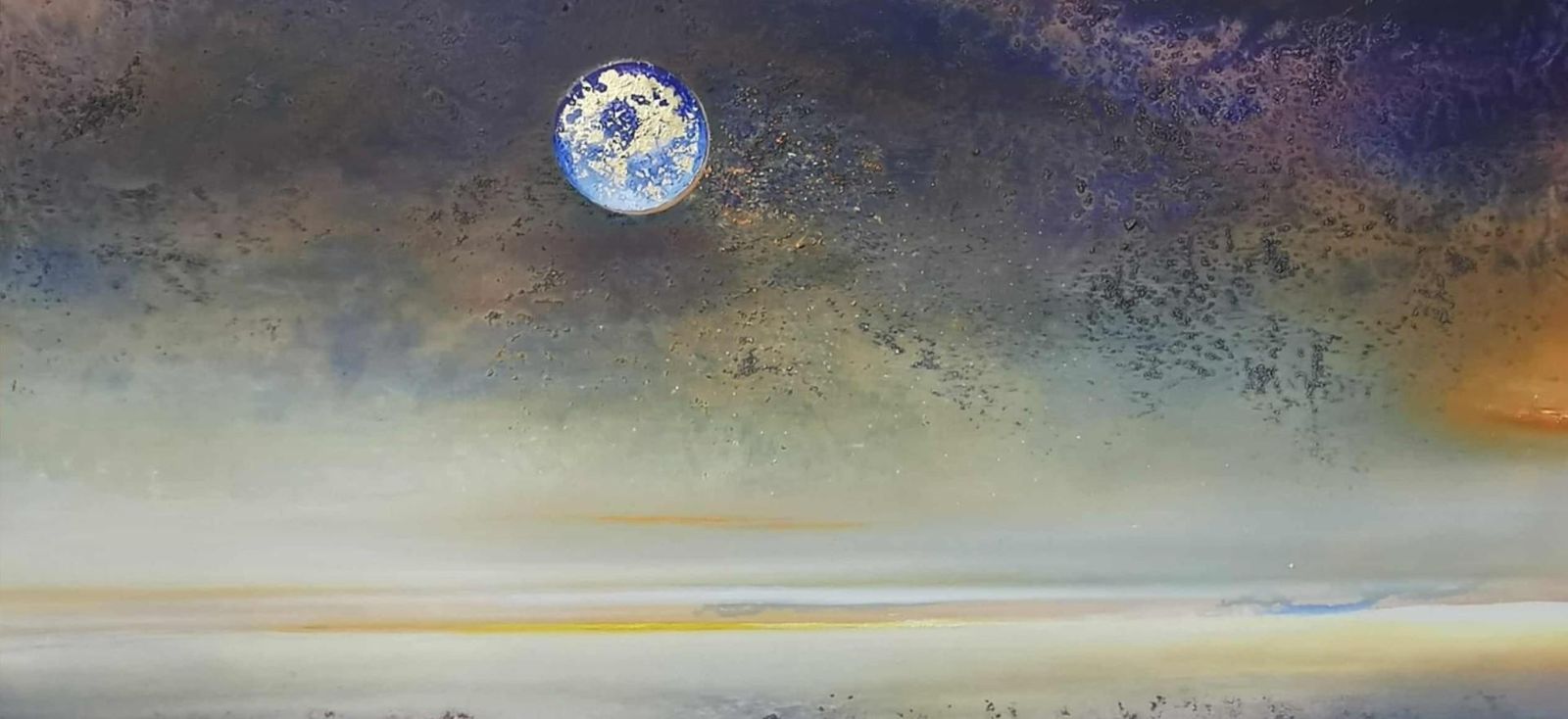 Barbara Hubertbright Night. Contemporary Oil Abstract Landscape Painting, Polish Artist2025 photo for sale