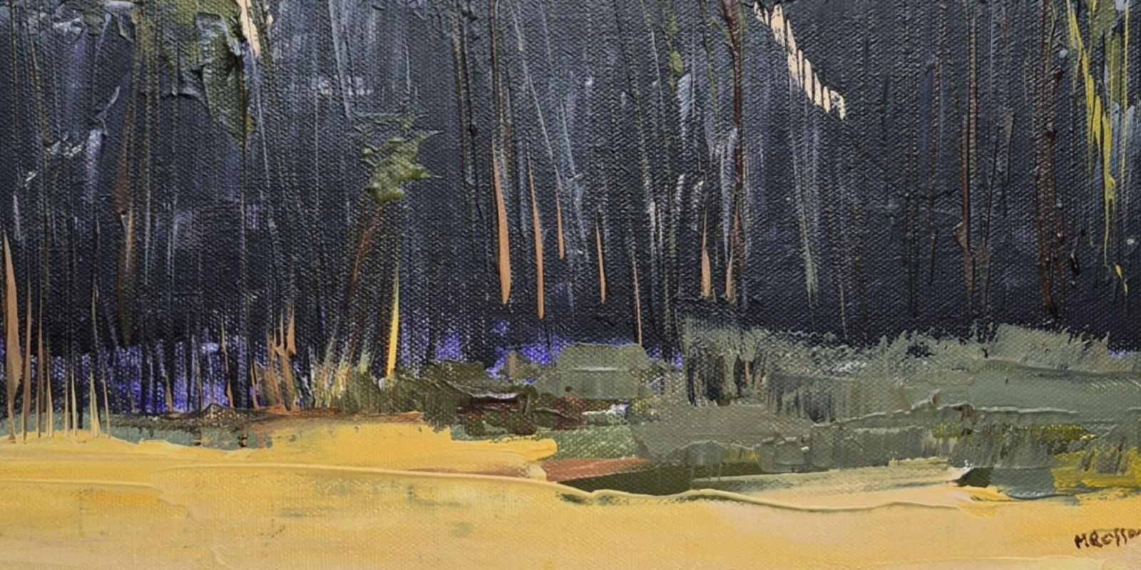 Monika Rossaevening Forest   Contemporary Oil Painting, Colorful, Landscape, Polish Artist2025 photo Art