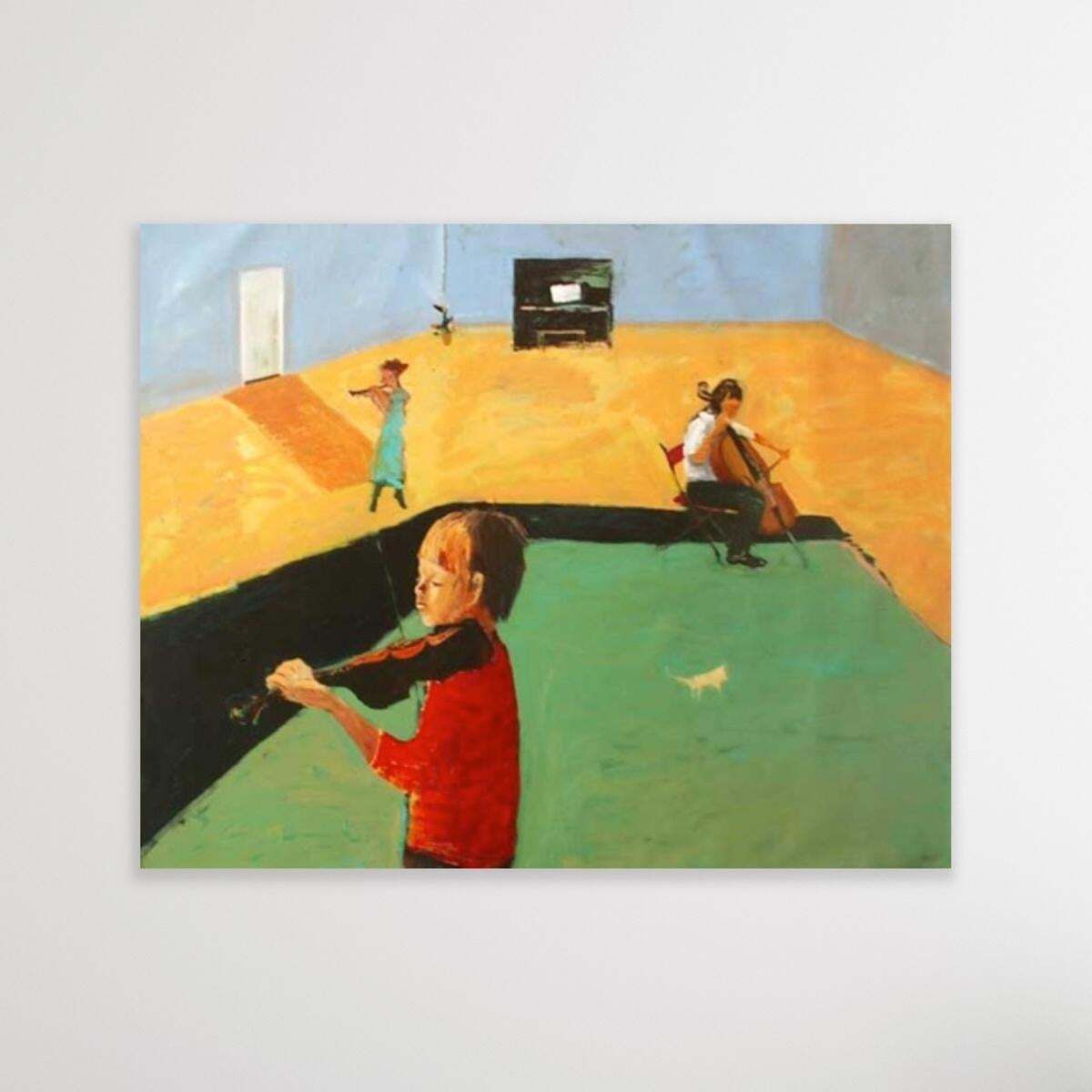 Monika Rossaboy Playing The Violin   Contemporary Oil Painting, Colorful, Figurative2008 photo for sale
