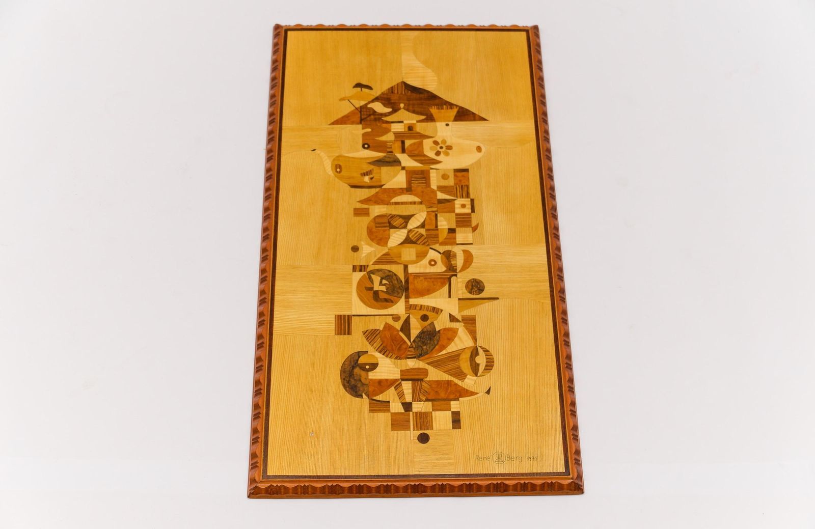 Awesome Handmade Wooden Inlays Wall Art By Artist Rene Berg, 1975 Germany photo for sale