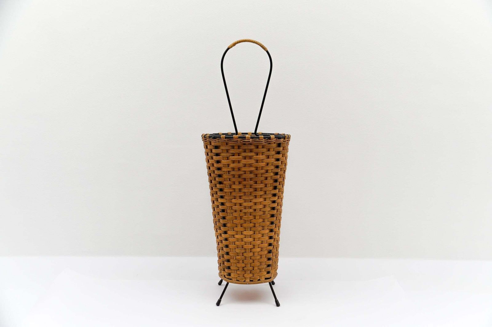 Scandinavian Rattan And String Umbrella Stand, 1960s Sweden photo furniture