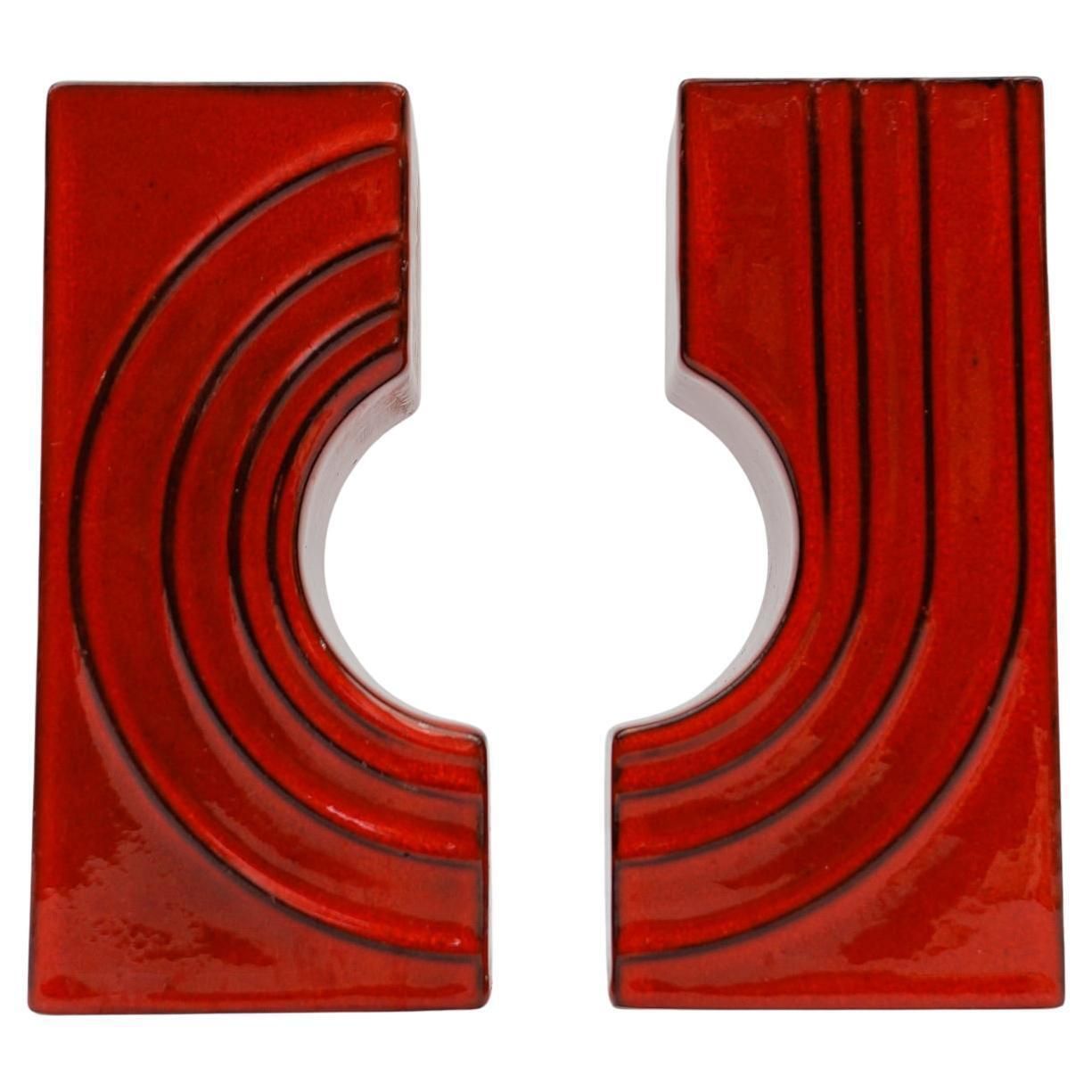 Set Of 2 "Cyclone" Ceramic Vases By Cari Zalloni For Steuler, 1970s