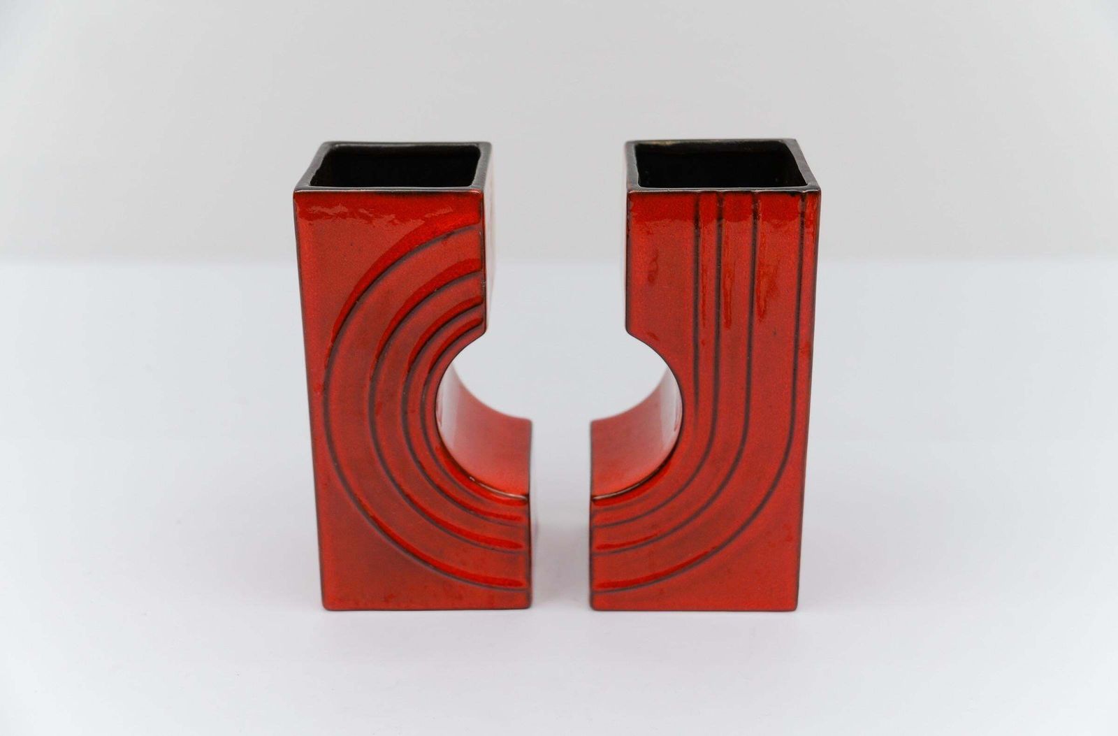 Set Of 2 "Cyclone" Ceramic Vases By Cari Zalloni For Steuler, 1970s photo buy