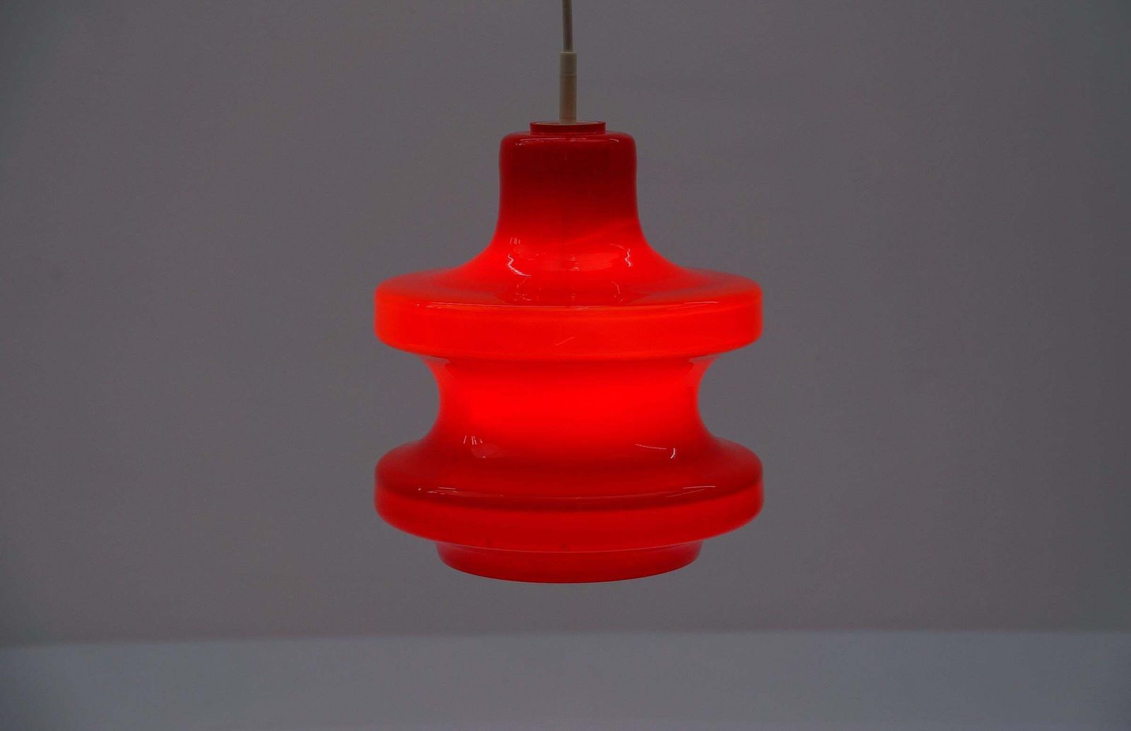 Lovely Lipstick Red Glass Ceiling Lamp By Peill & Putzler, 1960s photo buy
