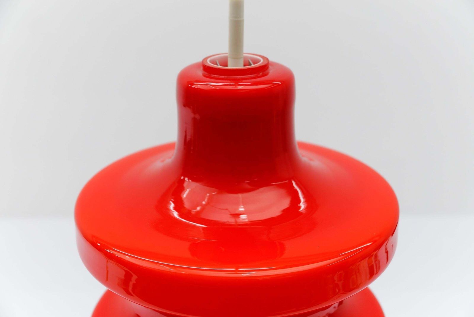 photo for sale Lovely Lipstick Red Glass Ceiling Lamp By Peill & Putzler, 1960s