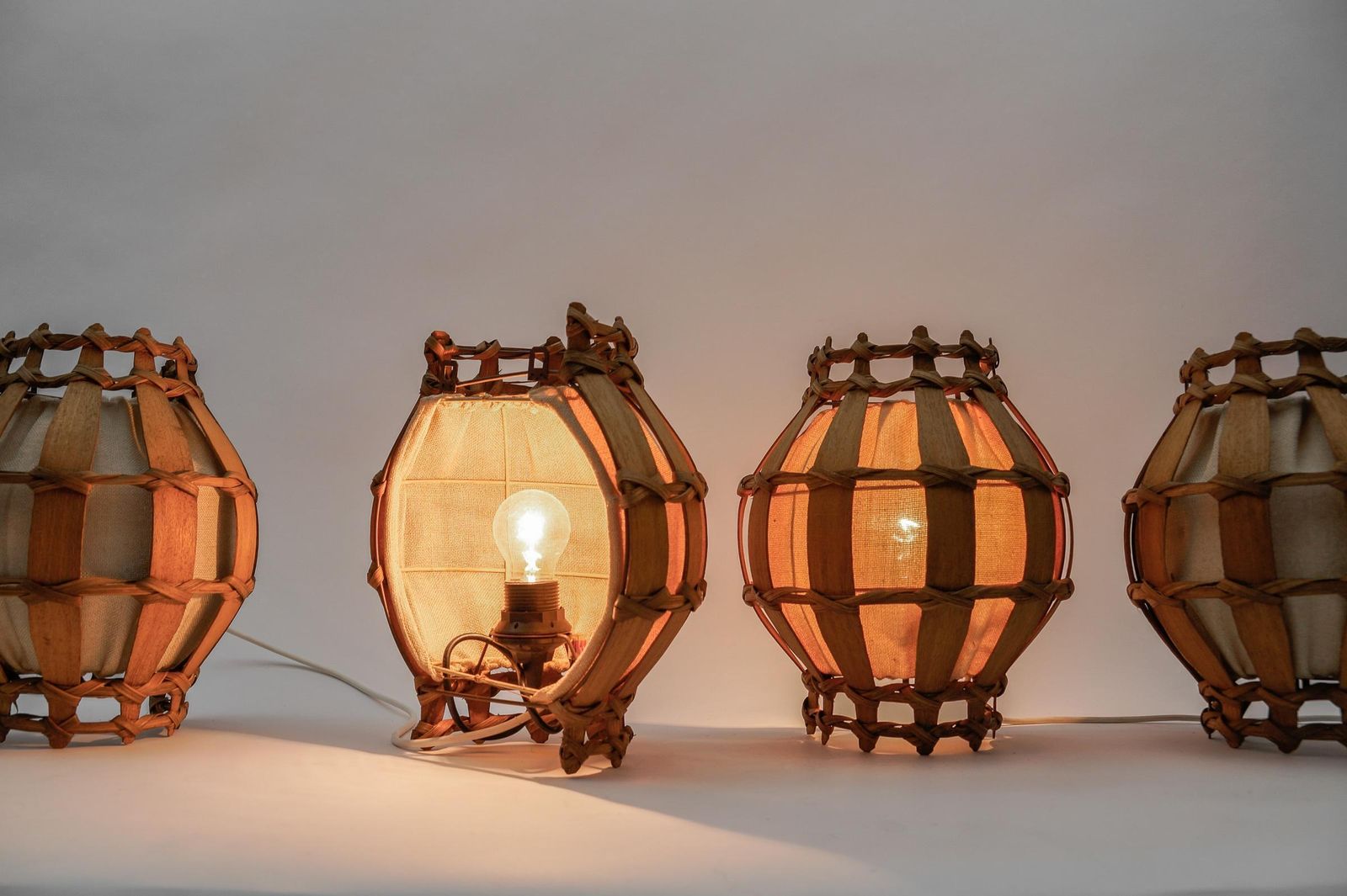 photo buy Pair Of French Provincial Wooden Wall Lamps / Sconces, 1960s
