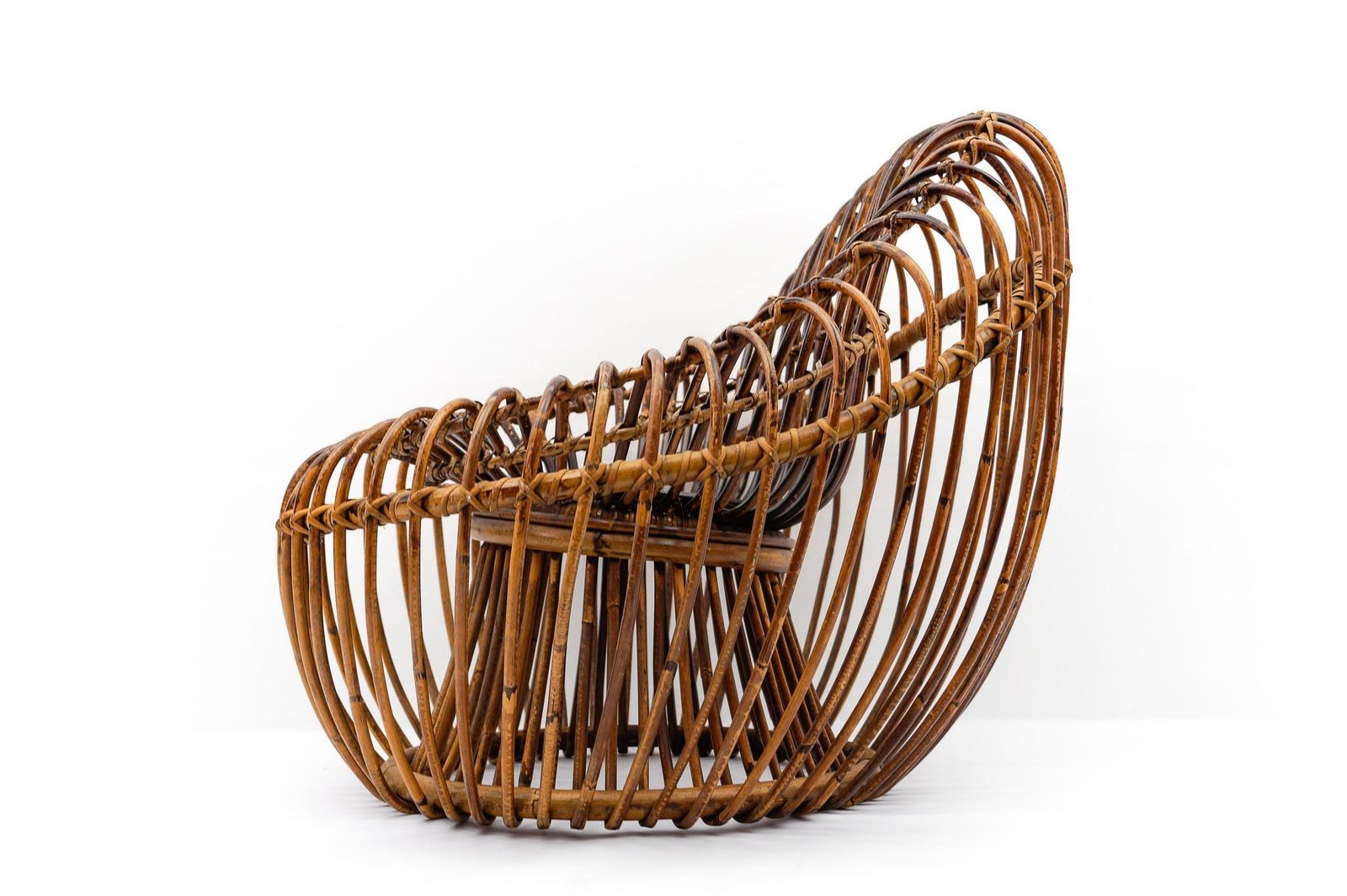 Janine Abraham & Dirk Jan Rol Armchair Rattan And Bamboo, 1950s photo vintage