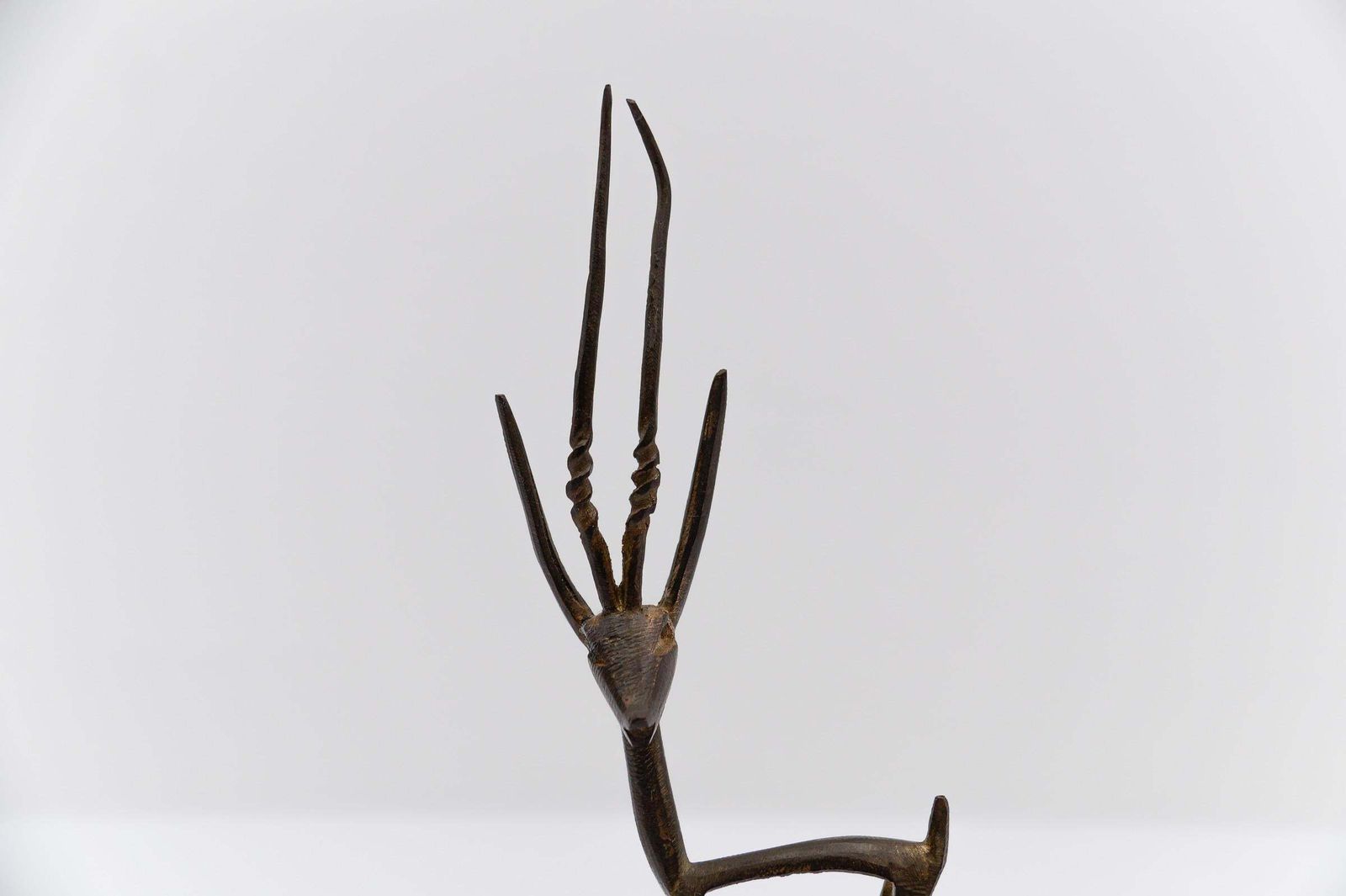 Awesome Handmade Gazelle Brass Bronze Sculpture, 1960s photo vintage