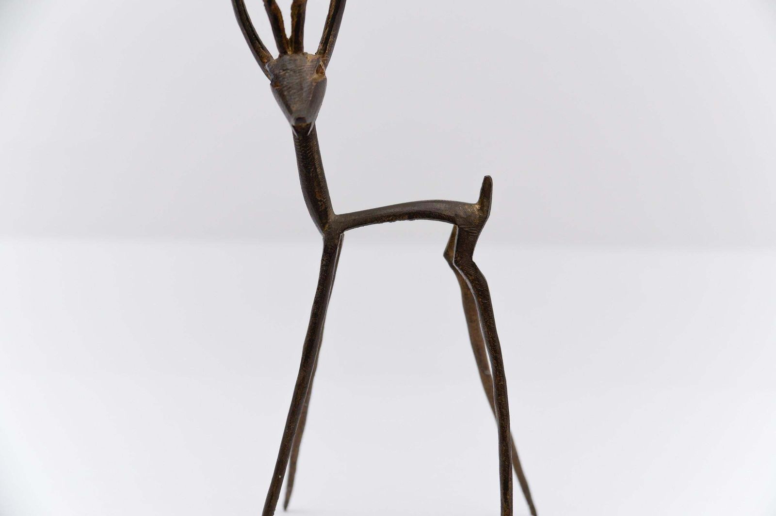 photo for sale Awesome Handmade Gazelle Brass Bronze Sculpture, 1960s