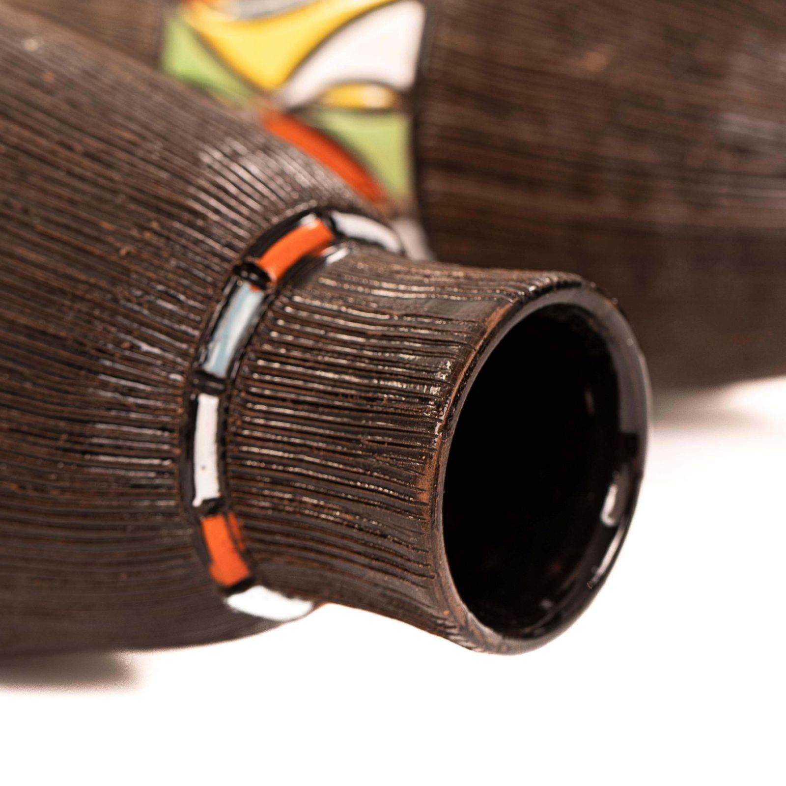 photo for sale Pair Of Italian Mid Century Brown Ceramic Vases By Fratelli Fanciullacci 1960s