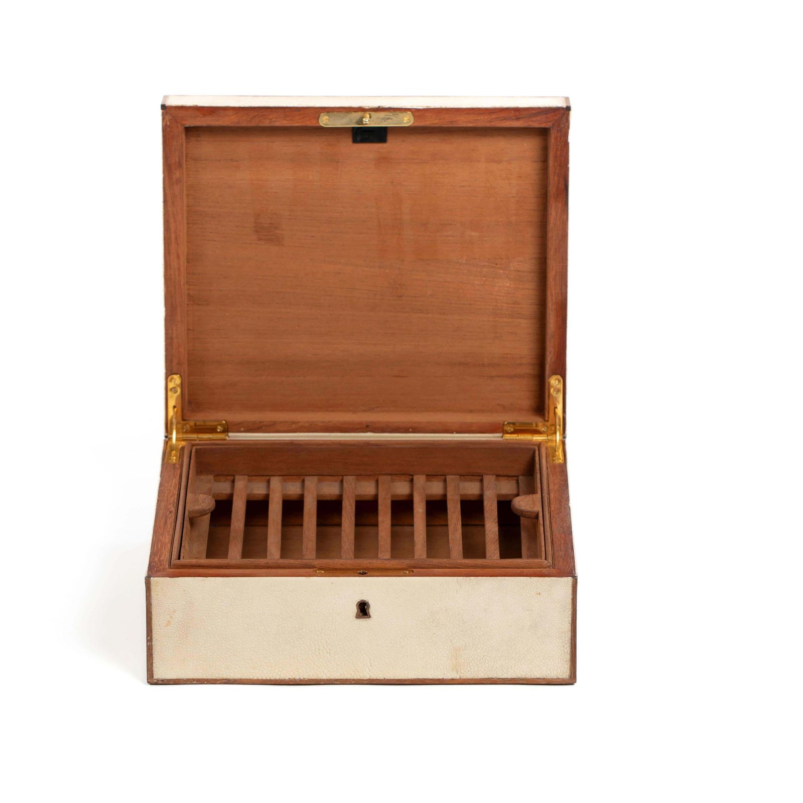 French Art Déco Rectangular Galuchat Leather Box For Cigars Etc. From The 1940s photo buy