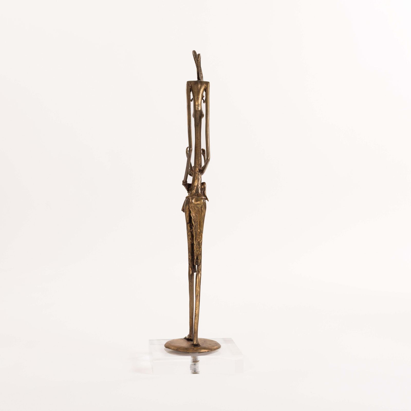 2774.0 African Dogon Tribal Bronze Figure “Mother With Child" Burkina Faso, 1970s photo