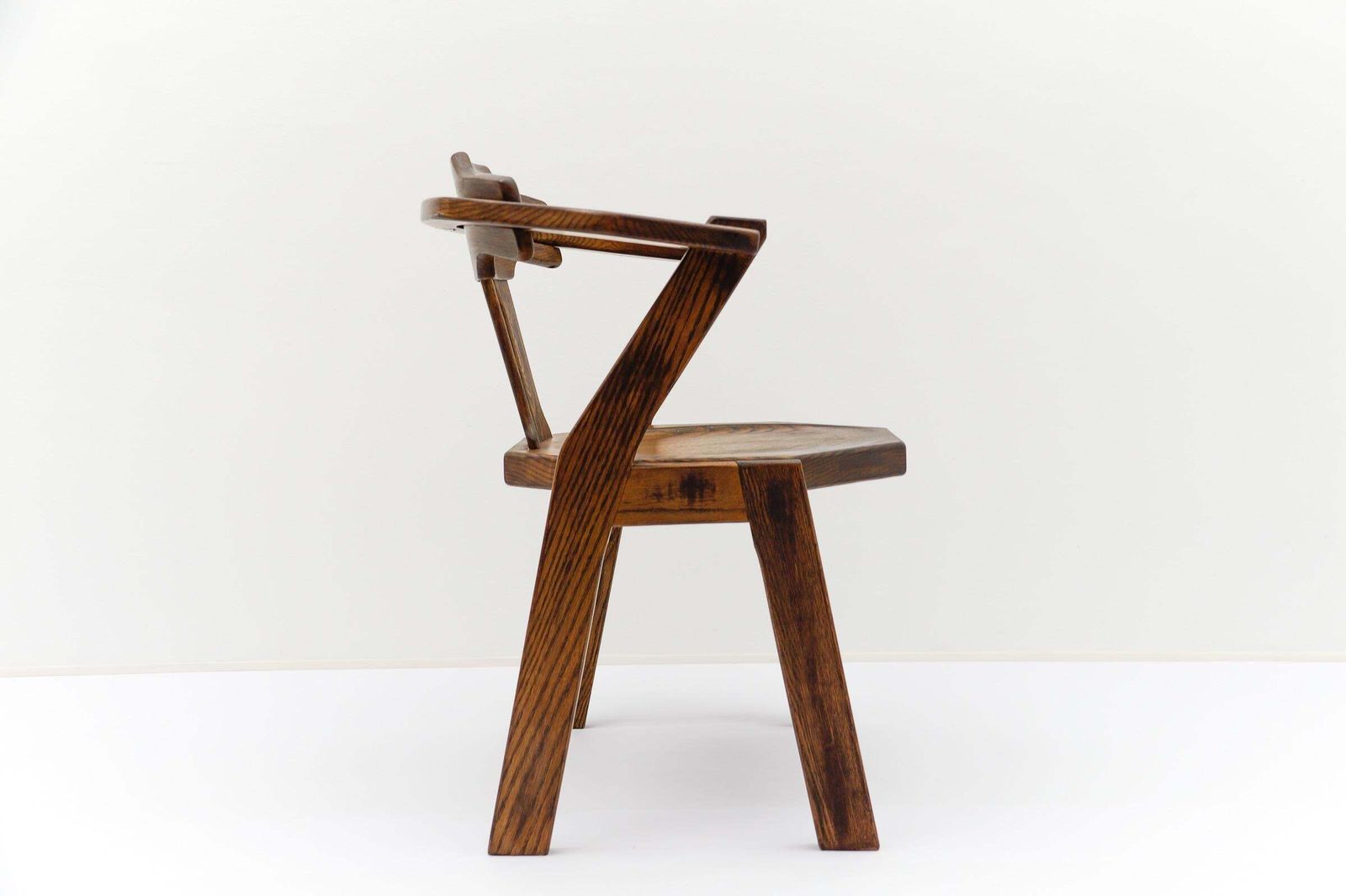 French Provincial Oak Chair, 1960s Mid Century Modern photo vinterior