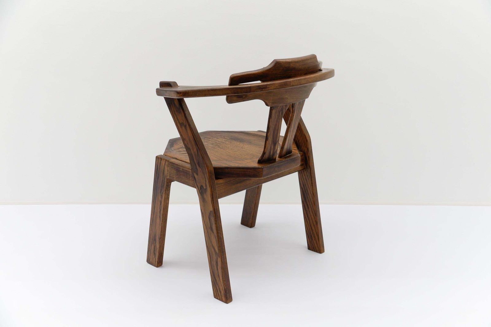 French Provincial Oak Chair, 1960s Mid Century Modern photo vintage
