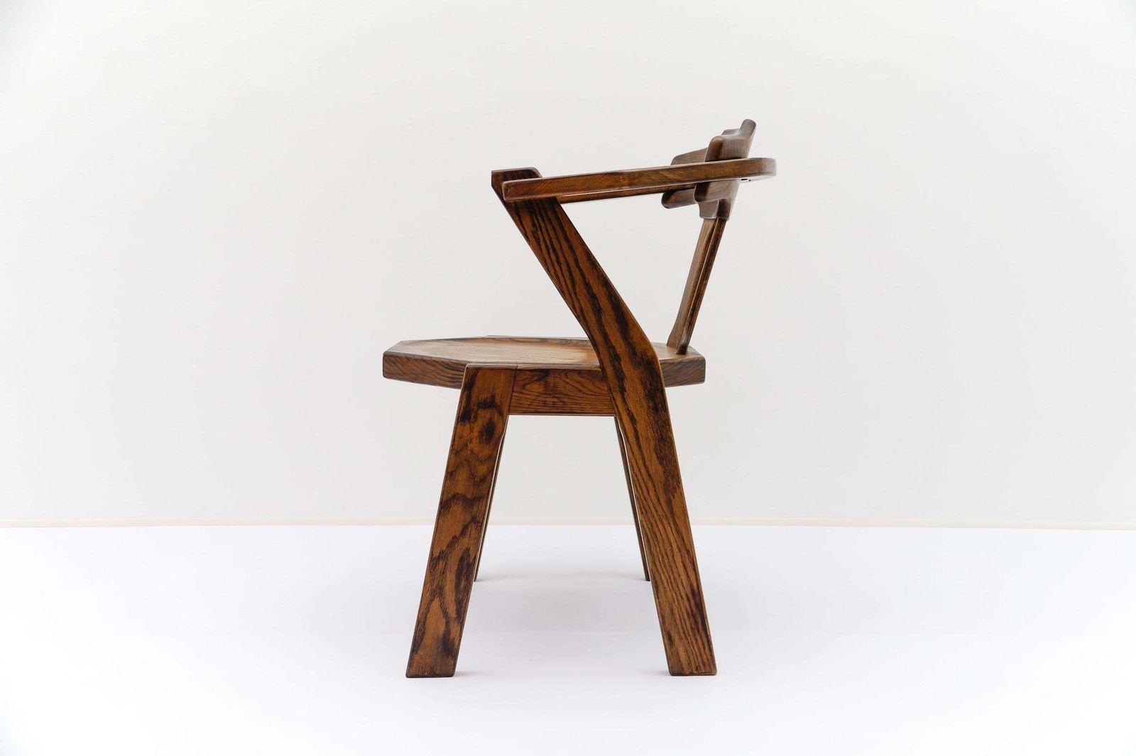 French Provincial Oak Chair, 1960s Mid Century Modern photo vintage
